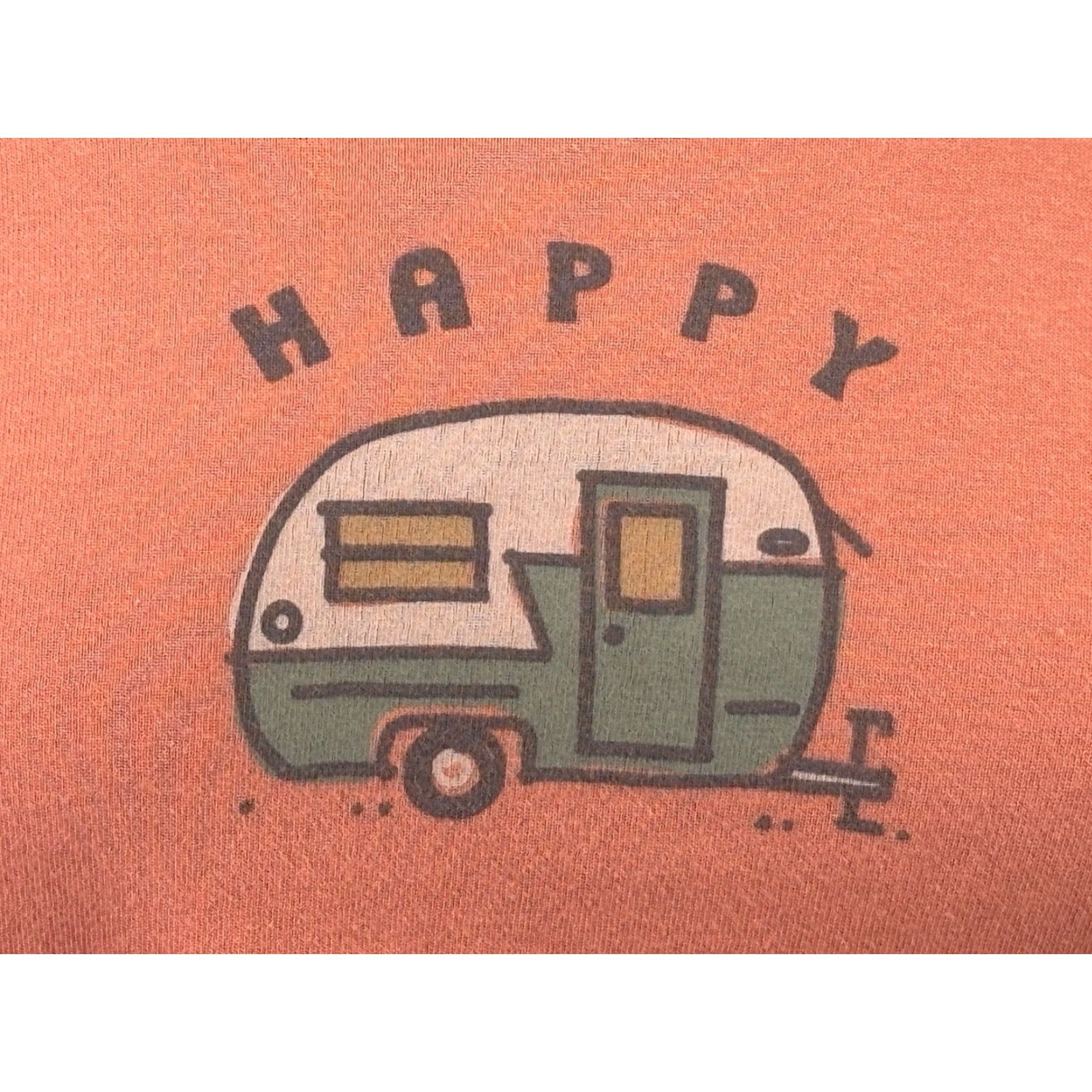 Life is Good Life is Good Women's T-Shirt, Orange Happy Camper V-Neck Long Sleeve, Relaxed Fit, Size M, Graphic Tee, Cotton, Camping/Mountains, Womens Size M / US 6-8 / IT 42-44 - 6 Thumbnail