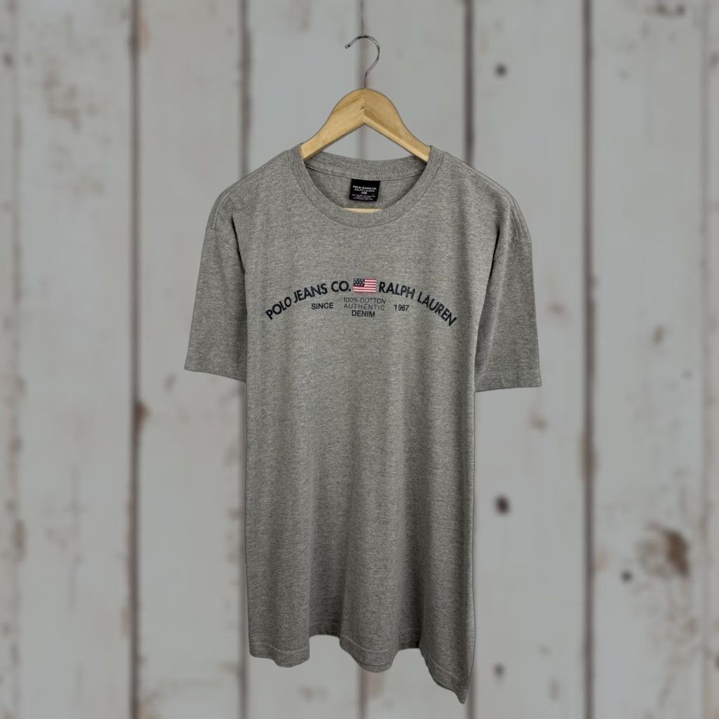 Ralph Lauren VINTAGE Polo Ralph Lauren USA Flag T-Shirt Retro Gray L Mens Tee Size US L / EU 52-54 / 3 - 1 Thumbnail