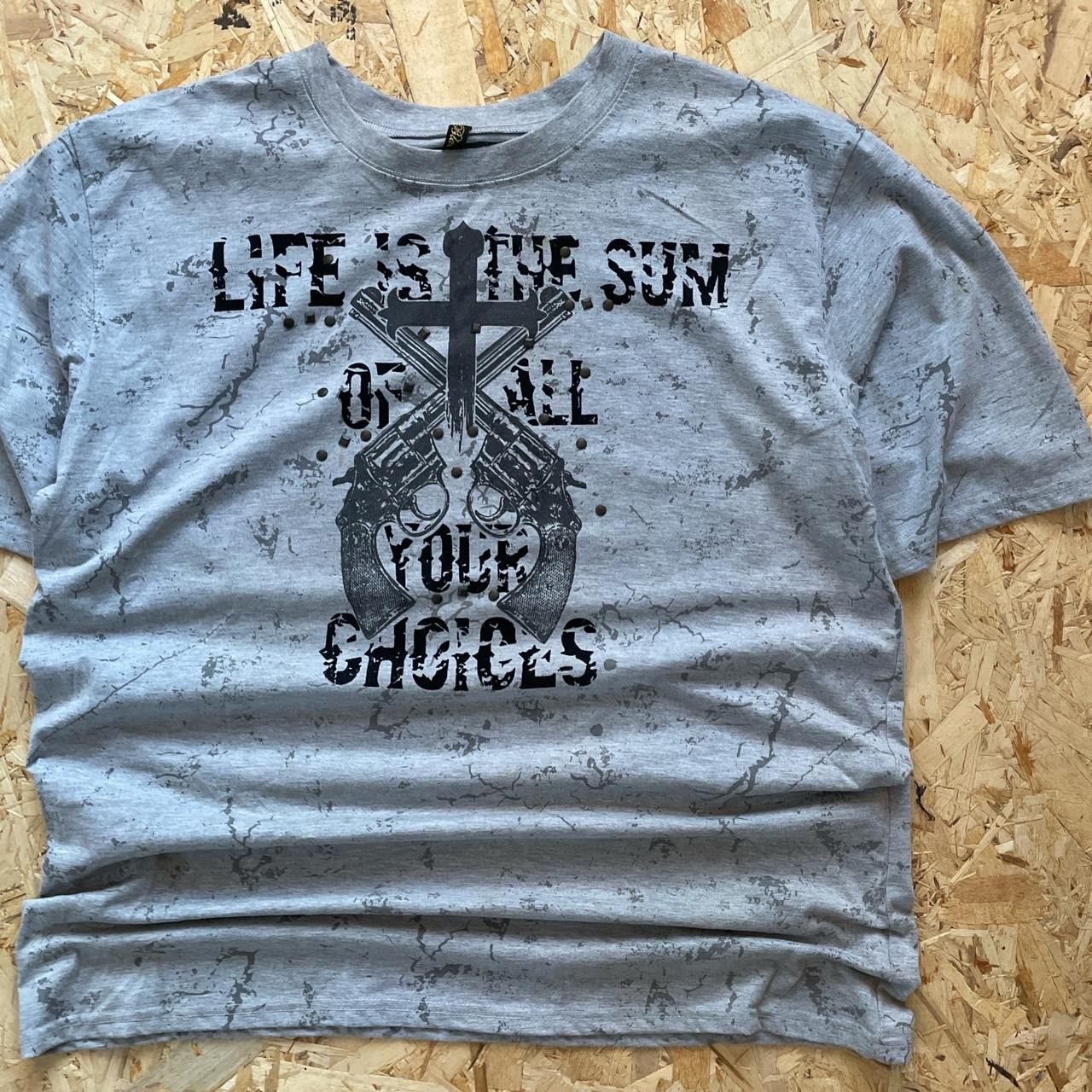 Vintage Vintage Y2k Cross T Shirt Size US XXL / EU 58 / 5 - 2 Thumbnail