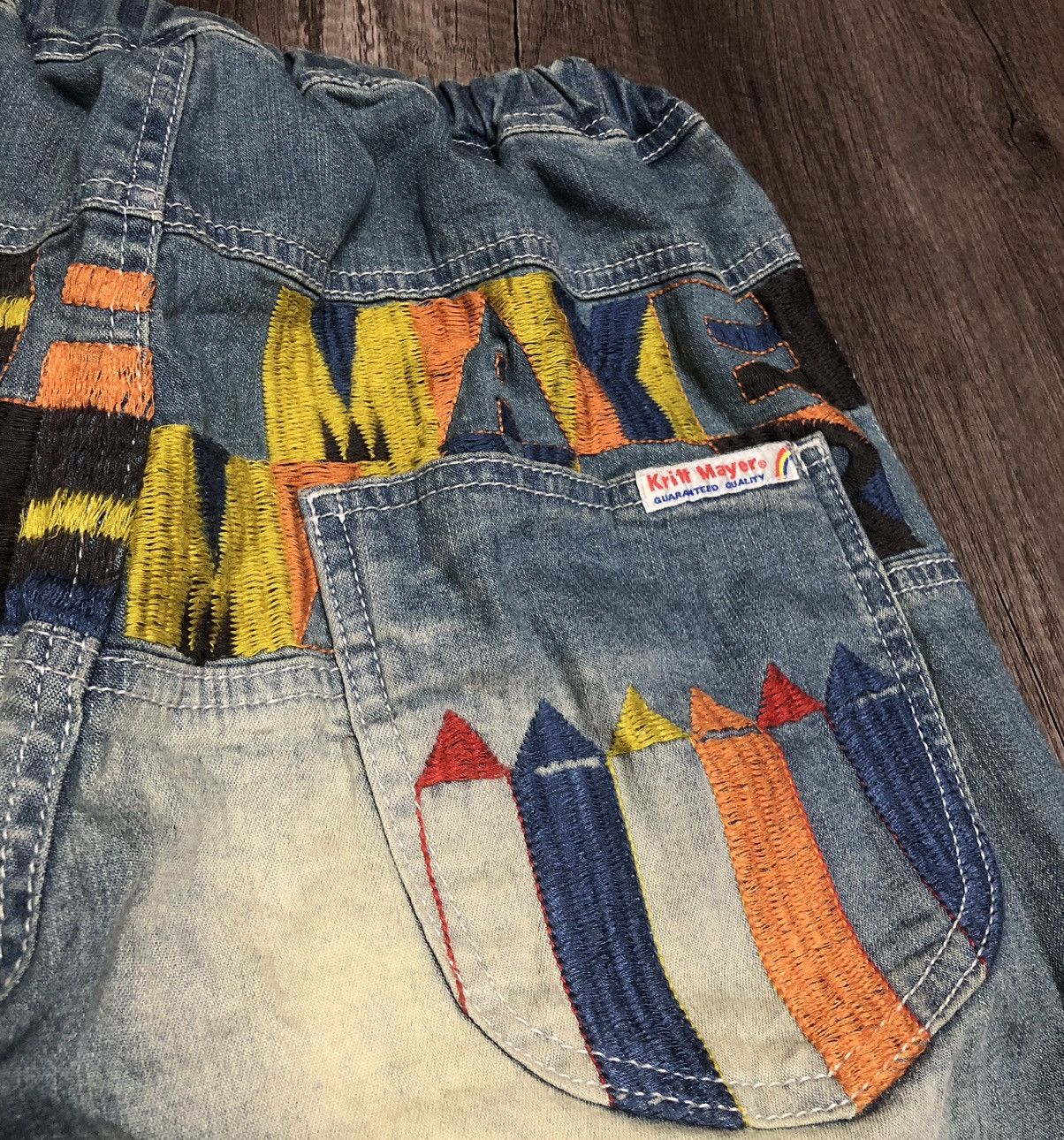 Designer Vintage Kriff Mayer Sport Wear Jeans Patchwork Design Size 34" / US 12 / IT 48 - 11 Thumbnail