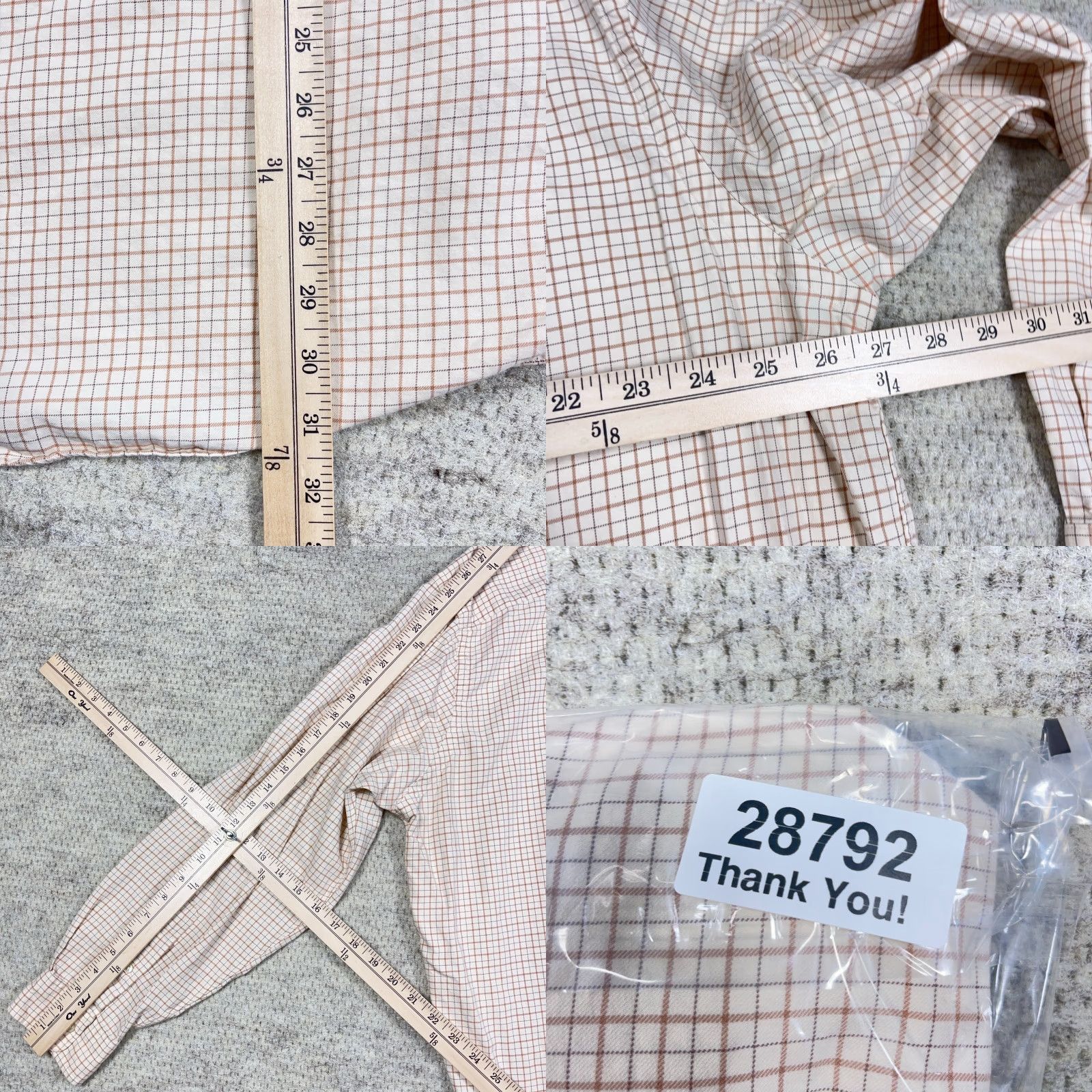 Ralph Lauren Ralph Lauren Shirt Men Big & Tall 2XB Tan Beige Plaid Button-Up Classic Fit Dress Tattersall Size 48R - 8 Thumbnail