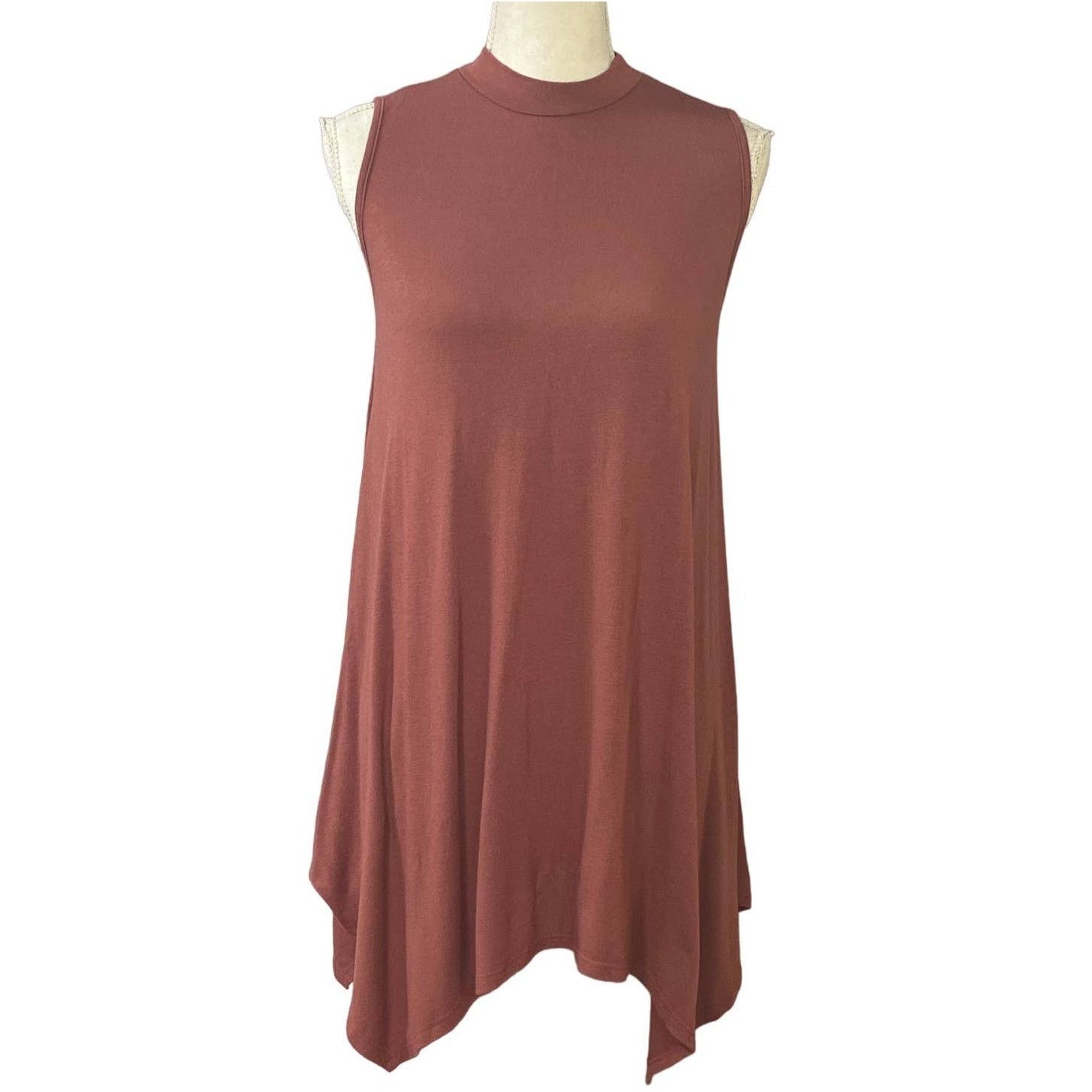 Dillard's Moa Moa Sleeveless Brown Tunic Tank Handkerchief Hem Size M Size M / US 6-8 / IT 42-44 - 1 Thumbnail