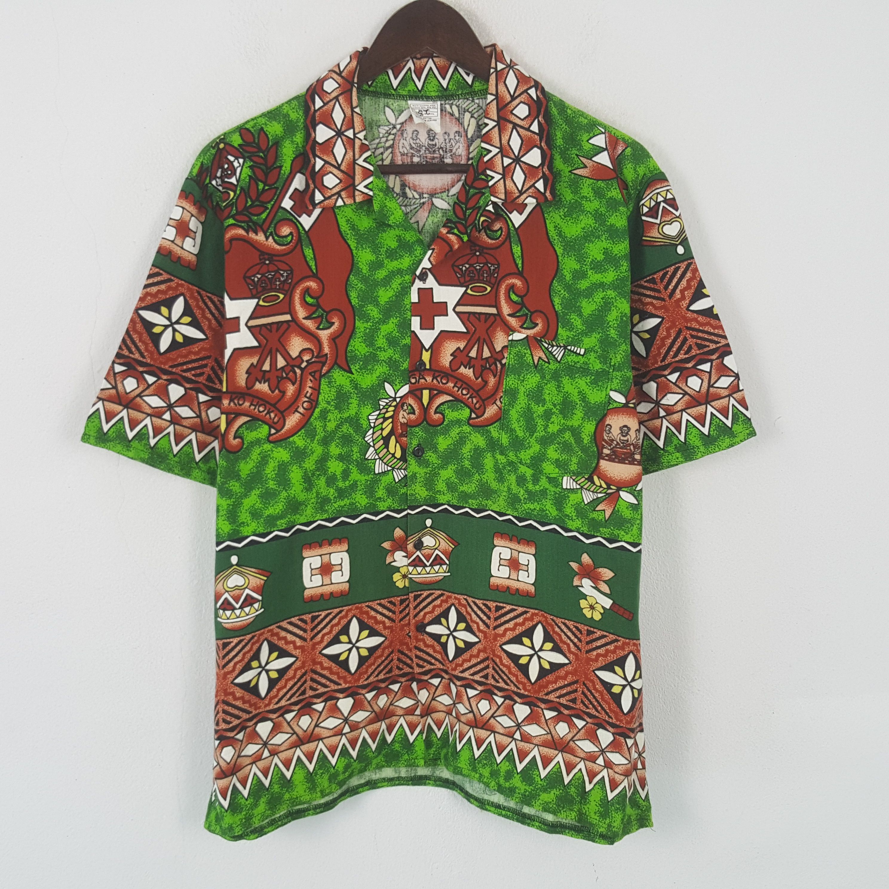 Designer Vintage Tonga Tiki Hawaiian Australia Button Up Shirt Size US L / EU 52-54 / 3 - 1 Thumbnail