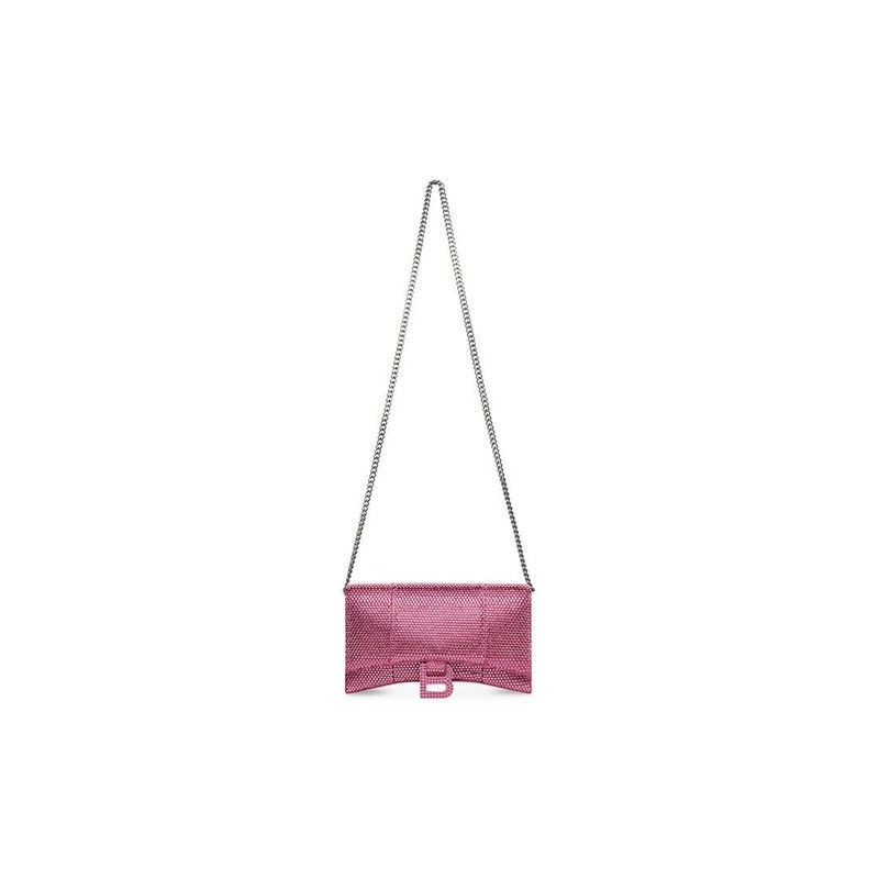 Balenciaga o1tr1nto0526 Size: OS / Hourglass Wallet Chain Rhinestones Size ONE SIZE - 1 Thumbnail