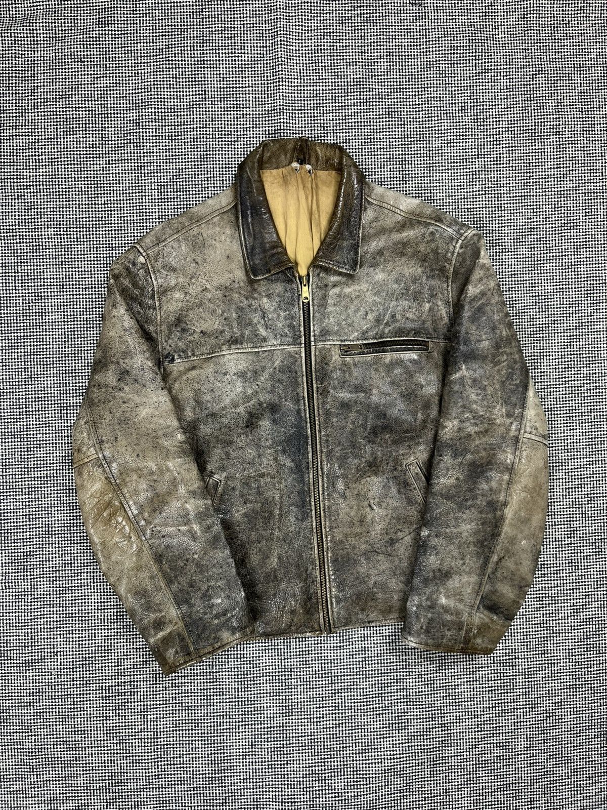 Sick fader zip leather jacket rare 1980s avant garde