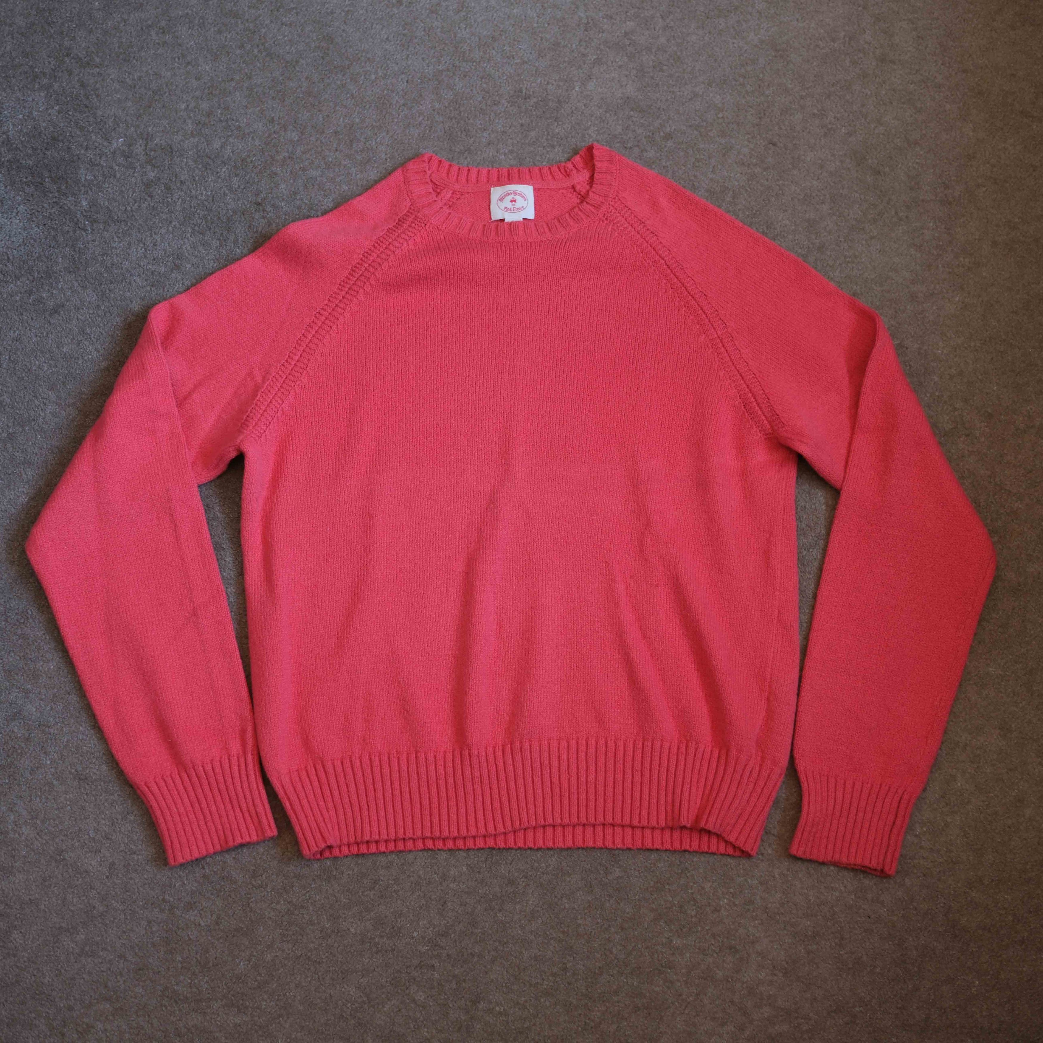 image of Cotton Knit Sweater in Coral, Men's (Size Large)