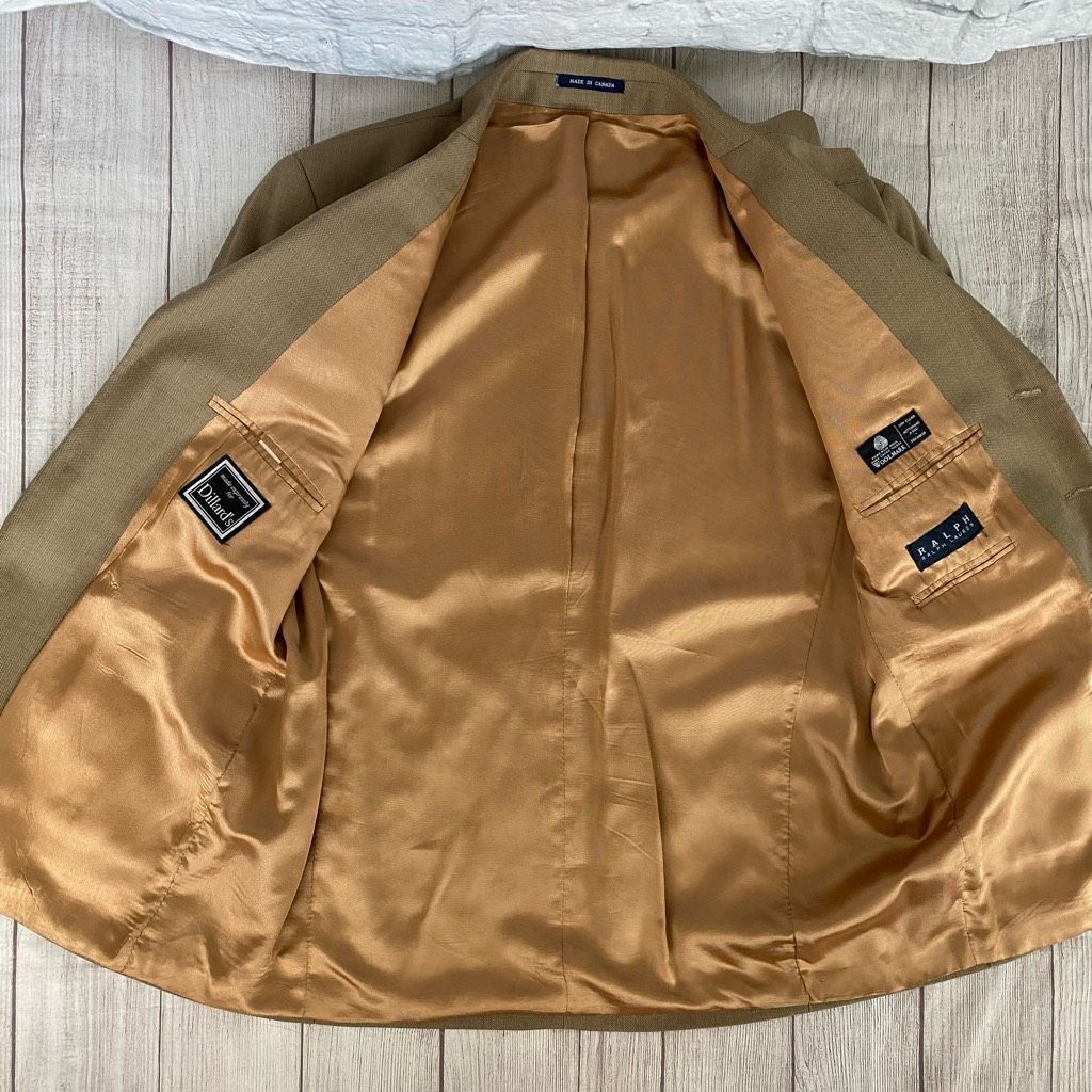 Ralph Lauren Ralph Lauren wool tan suit w/fully lined 3 button jacket and Size 44R - 8 Thumbnail