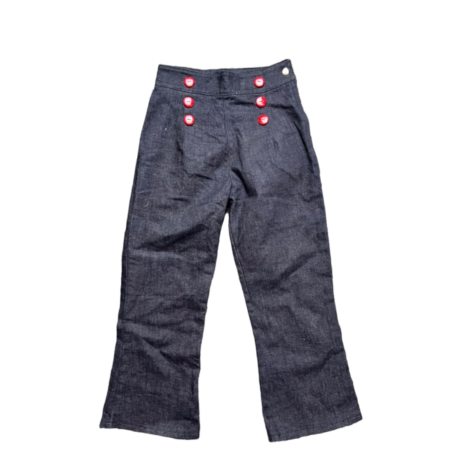Denime Pinky Pinups Sailor Denim Capris Women S Capri Jeans Blue Size S Size ONE SIZE - 1 Thumbnail