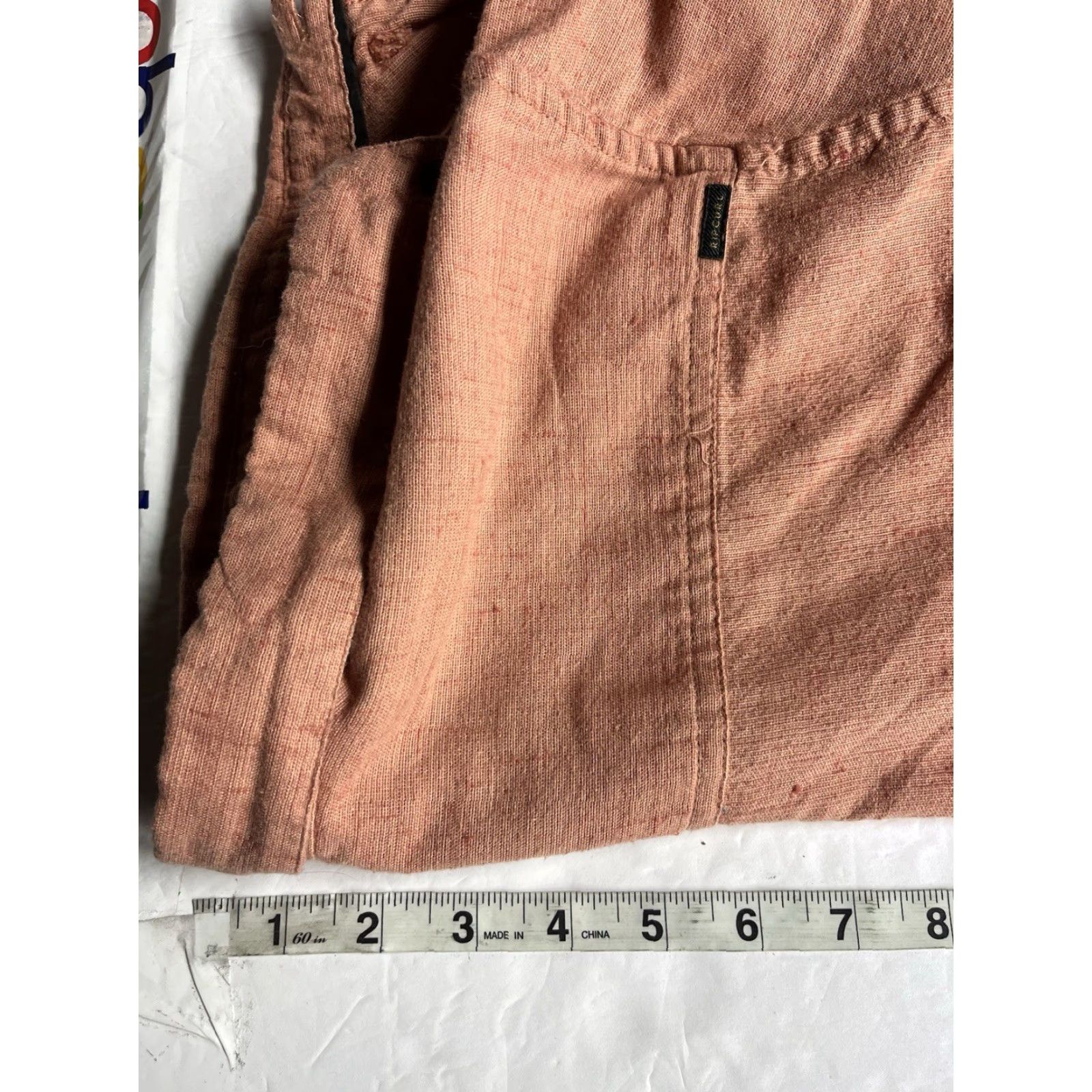 Rip Curl RIP CURL Shirt Button-Up Orange Cotton Short Sleeve - Large - Pockets Mens Size US L / EU 52-54 / 3 - 5 Thumbnail