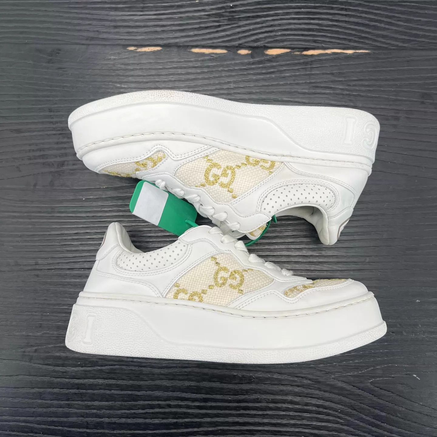 Gucci Gucci Biscuit Shoes White Gold 36.5 Size US 6 / IT 36 - 3 Thumbnail