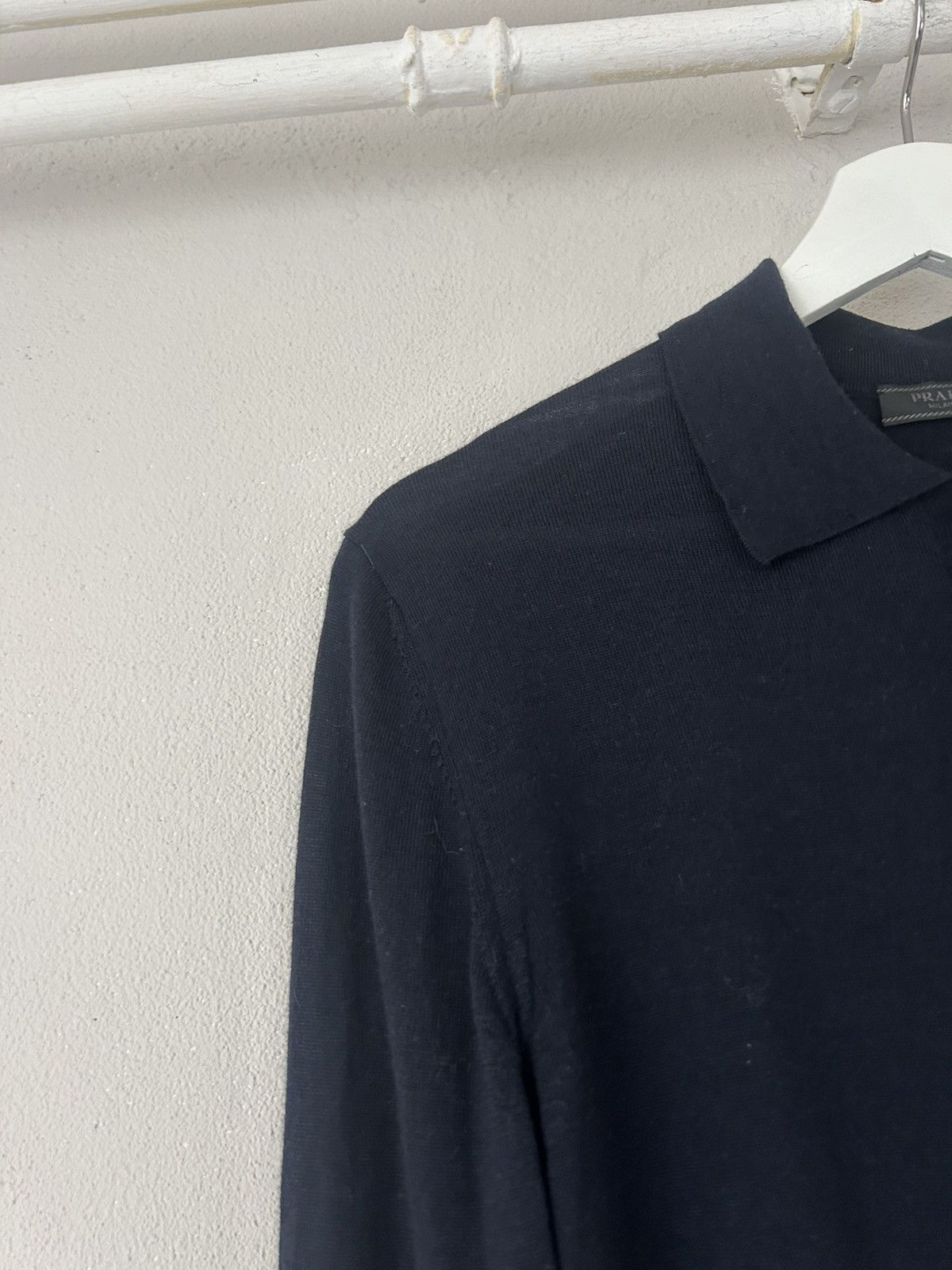 Prada Prada Navy Wool Knit Polo Shirt – Size 48 Size US M / EU 48-50 / 2 - 5 Thumbnail