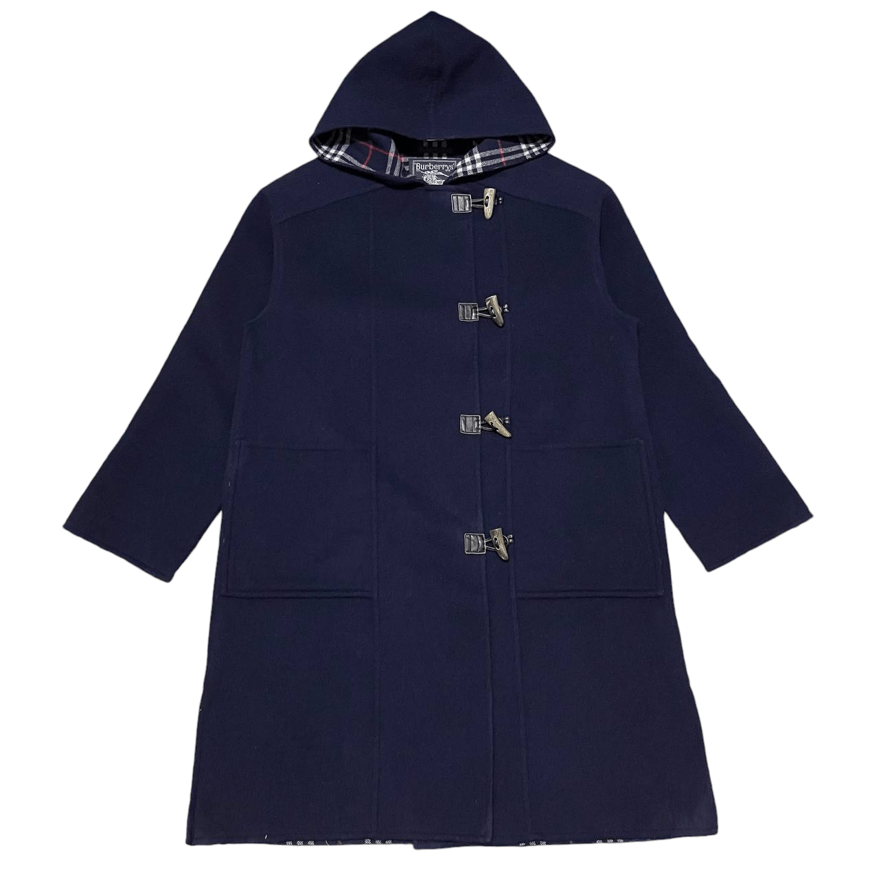 Burberry Vintage Burberry Nova Check Wool Hooded Duffle Coat Size US L / EU 52-54 / 3 - 2 Thumbnail