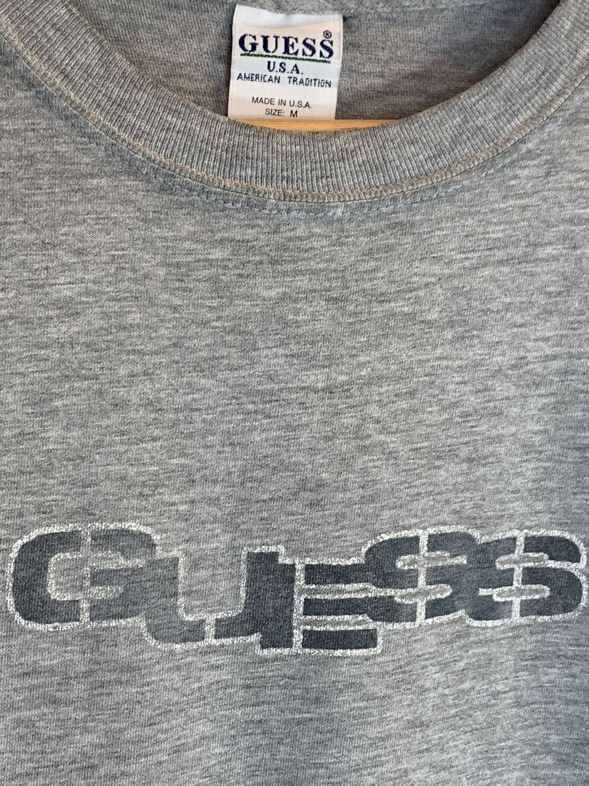 Guess *RARE* Vintage 80’s GUESS Faded Spellout Art USA-Made Shirt Size US M / EU 48-50 / 2 - 4 Thumbnail