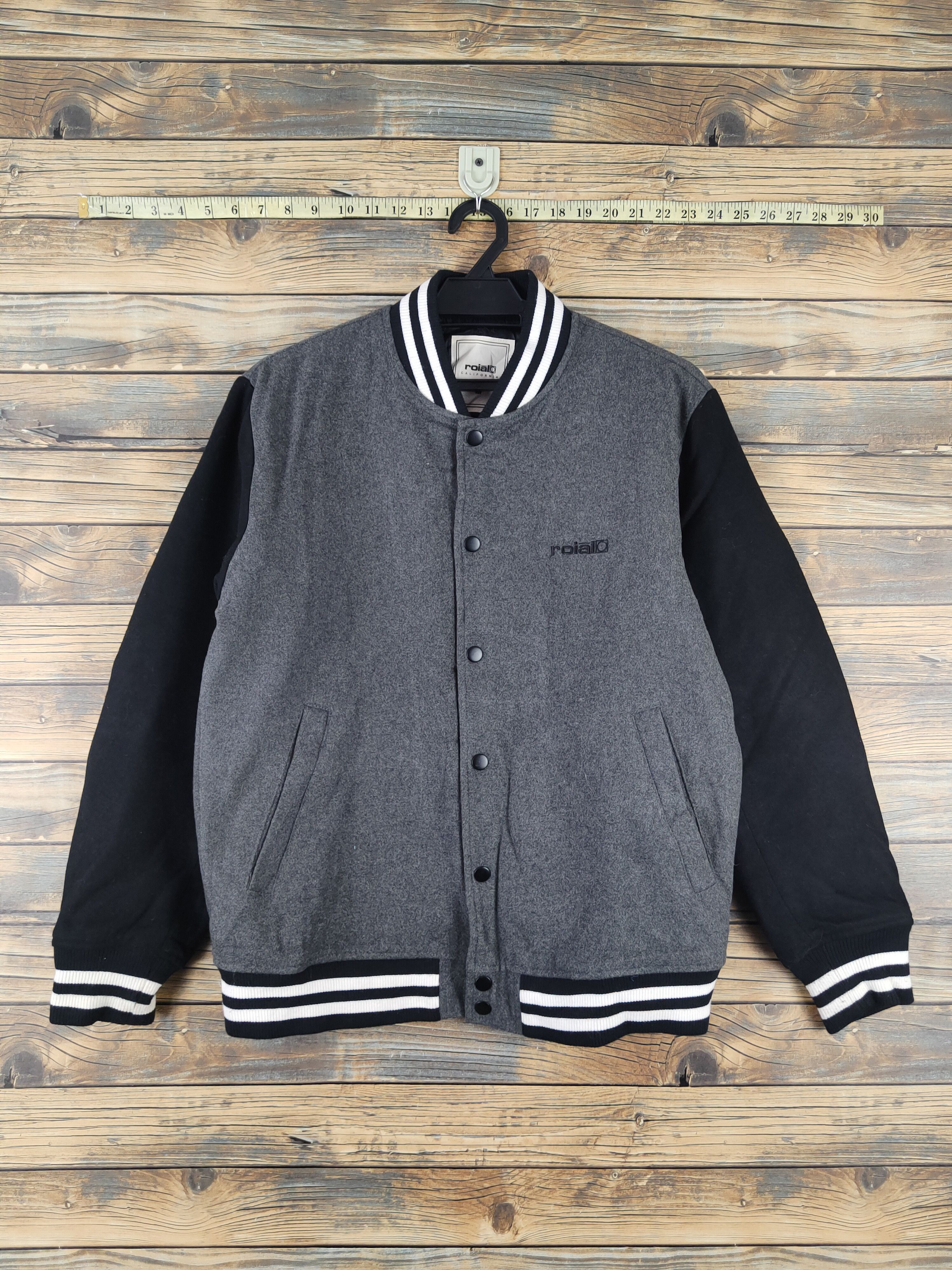 Japanese Brand Roial Dark Gray Wool Varsity Jackets #W2240 Size US M / EU 48-50 / 2 - 1 Thumbnail