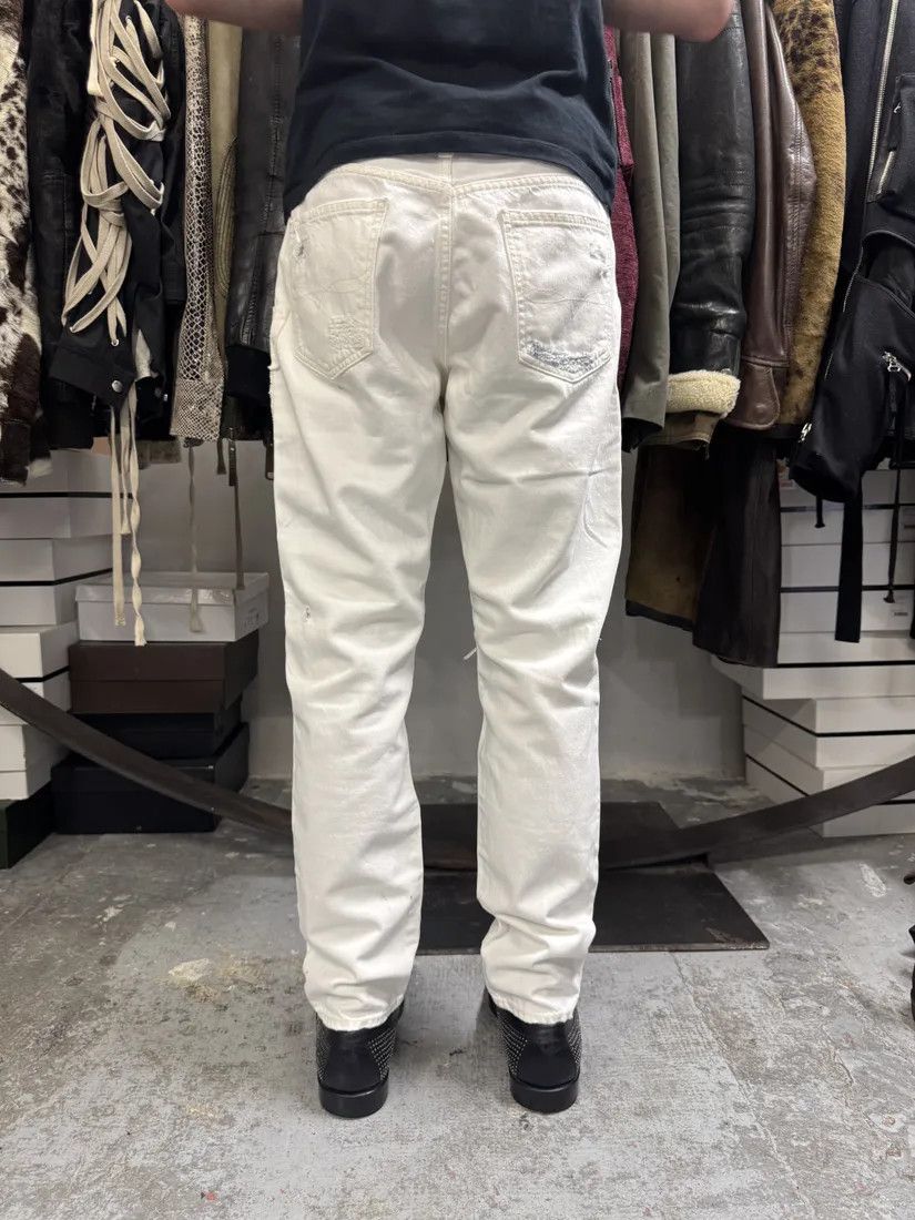 Designer × Polo Ralph Lauren × Vintage 2000s Ralph Lauren White Distressed Slim Denim Jeans Size US 32 / EU 48 - 4 Thumbnail