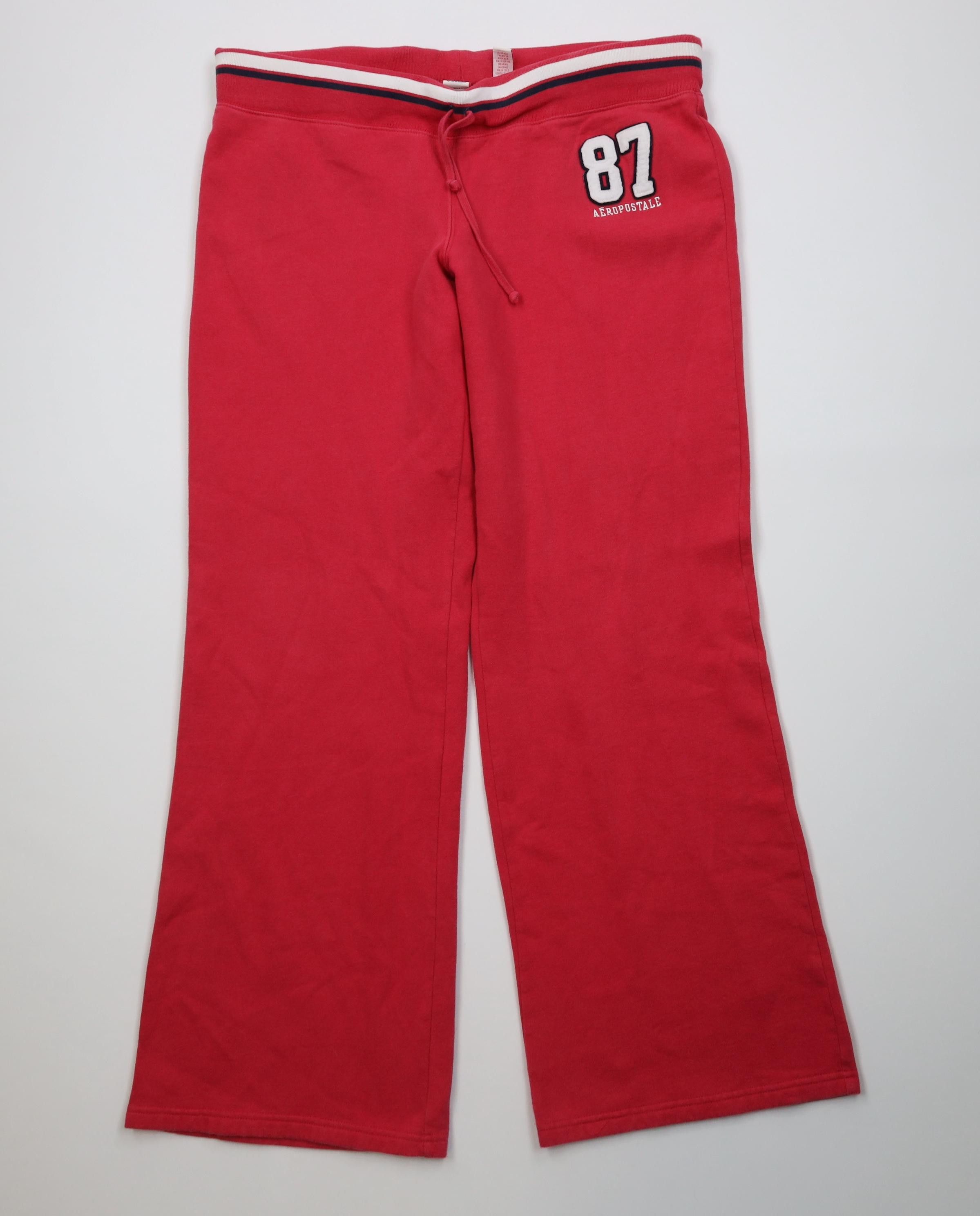 Aeropostale Vintage 90s Y2K Aeropostale Flared Wide Leg Sweatpants Pink Size 37" - 1 Thumbnail
