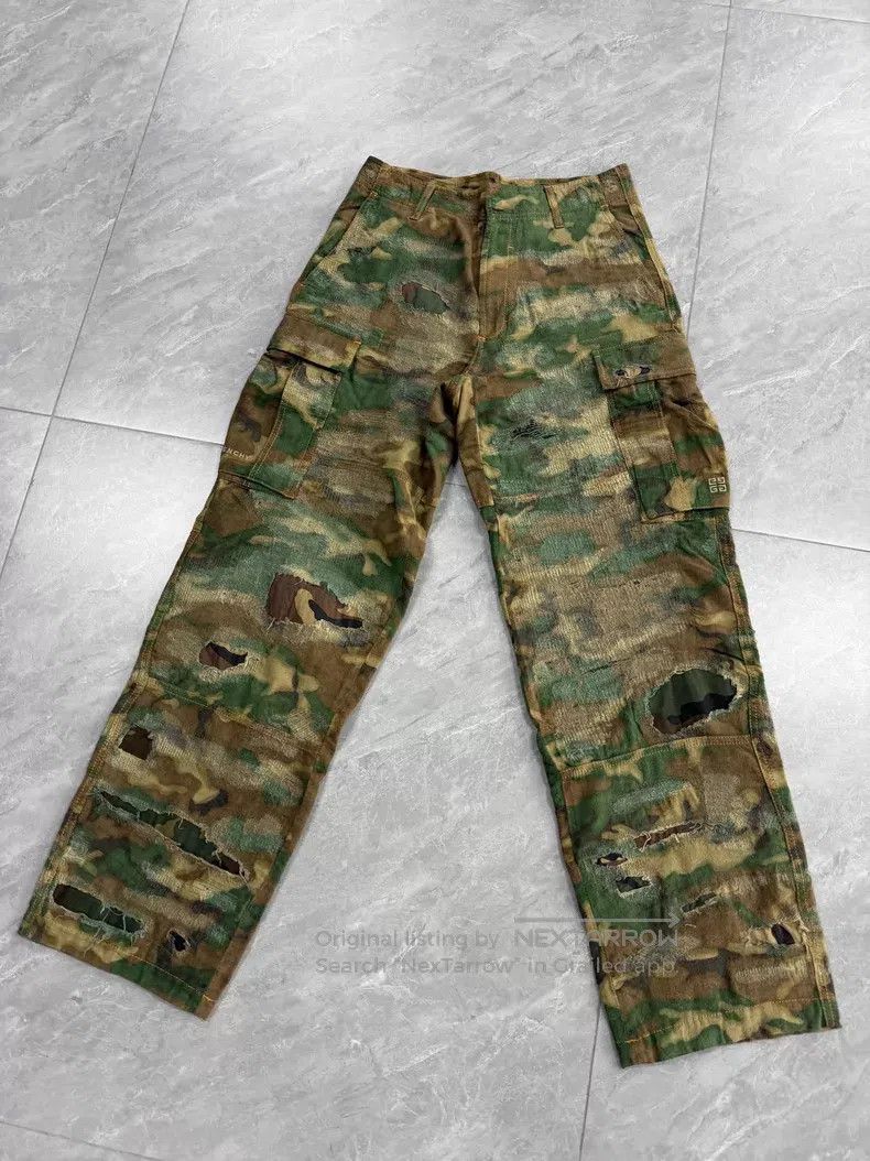 Givenchy Givenchy Camouflage Distressed Destroyed Denim Pants Size US 26 / EU 42 - 1 Thumbnail