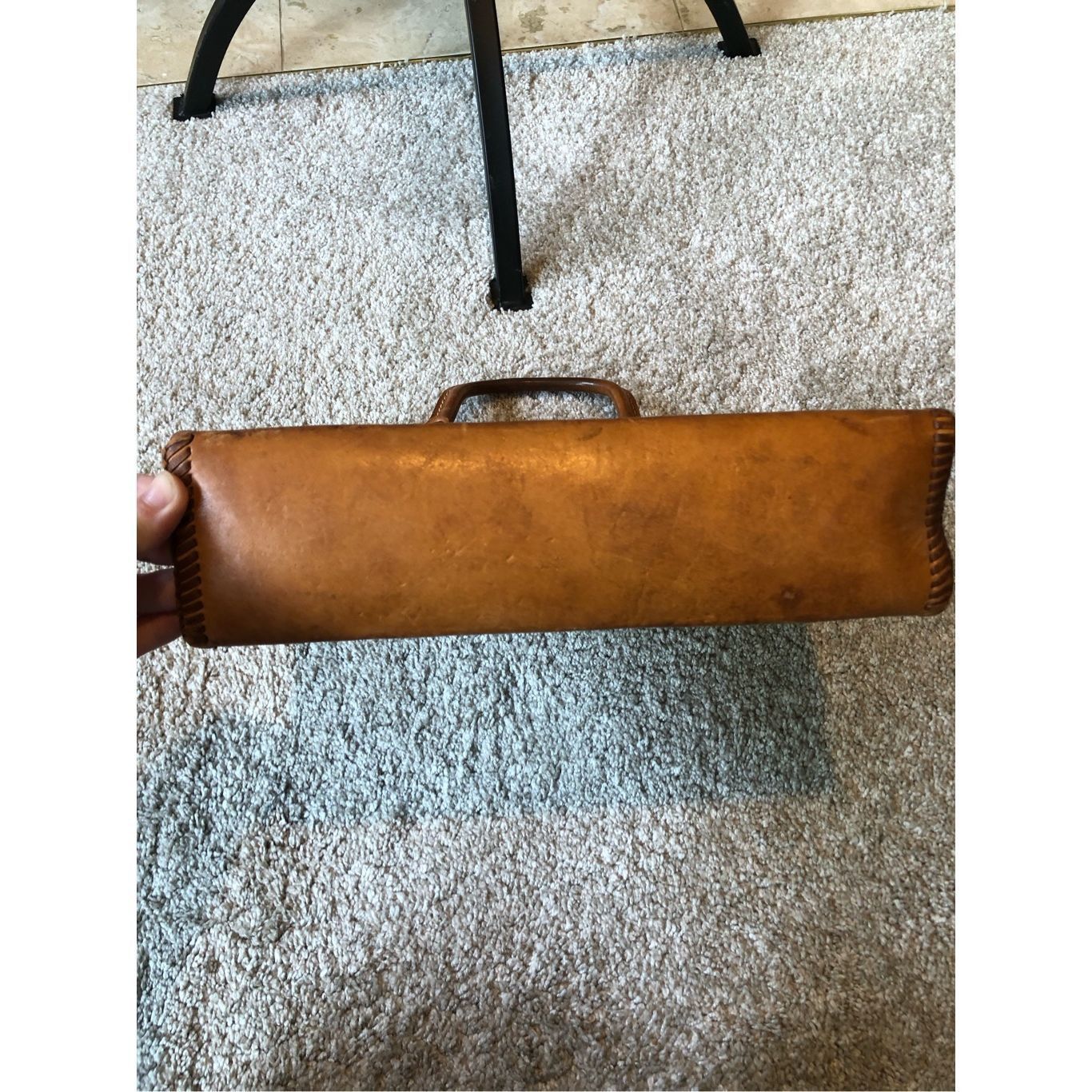 Other Vintage “W.E.J.” Initialed Women’s Brown Leather Hand Bag Size ONE SIZE - 5 Thumbnail