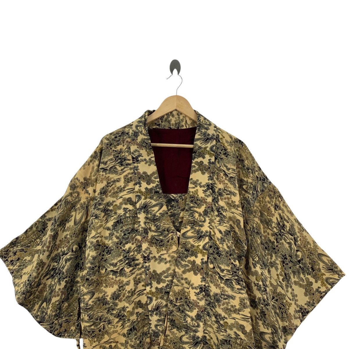 Vintage Vintage 70s KIMONO JAPAN FUKEI MONYO Traditional Landscape Size XXL / US 16-18 / IT 52-54 - 2 Thumbnail