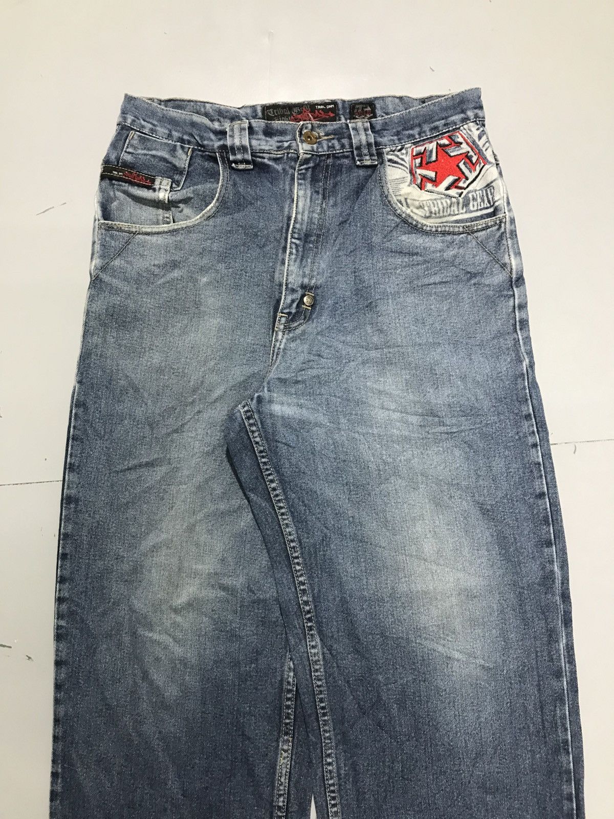 Tribal Streetwear Vintage tribal embroidered denim Size US 32 / EU 48 - 5 Thumbnail