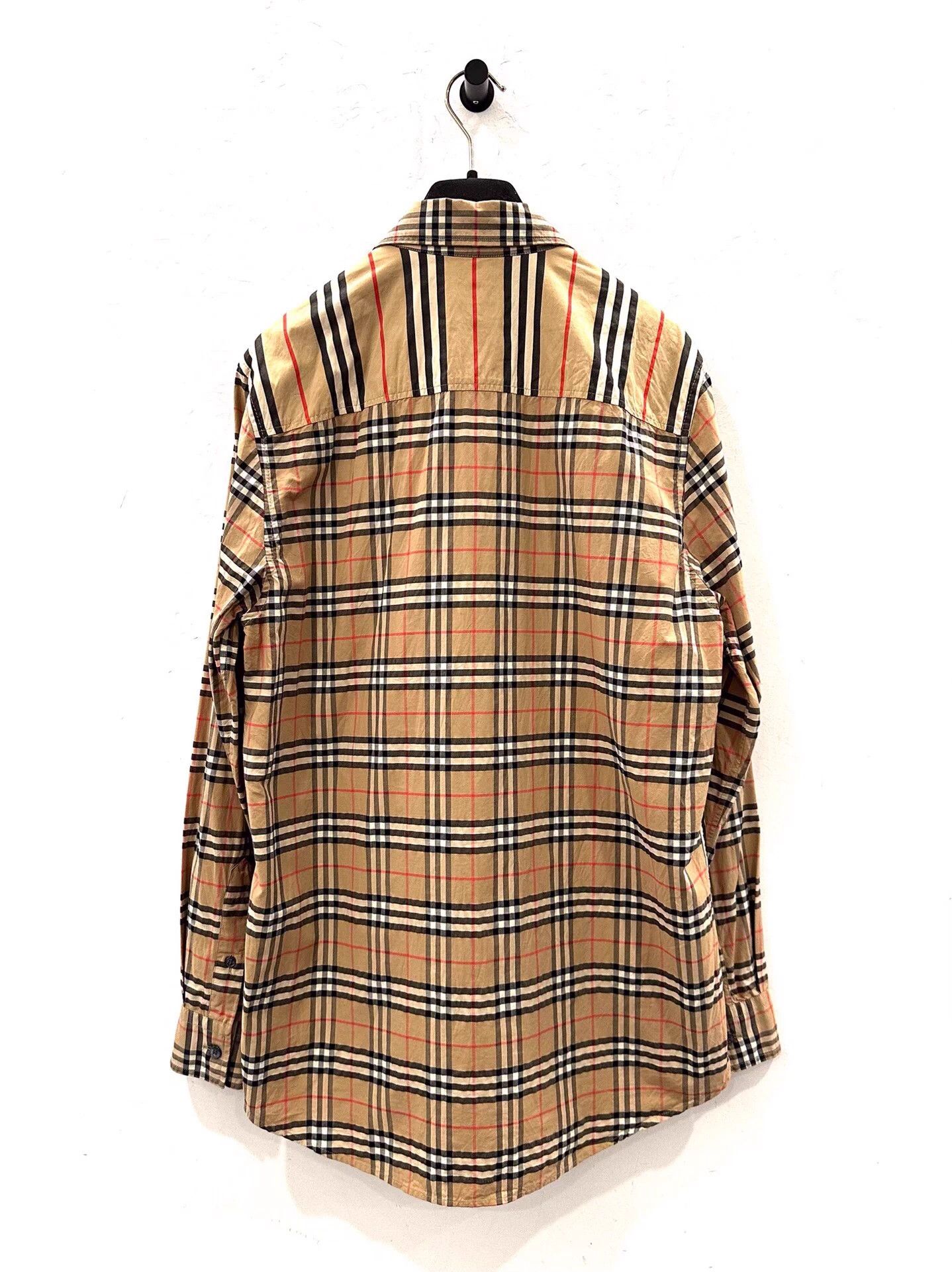 Burberry Burberry London S men's brown stripe check shirtjkt Size US S / EU 44-46 / 1 - 3 Thumbnail