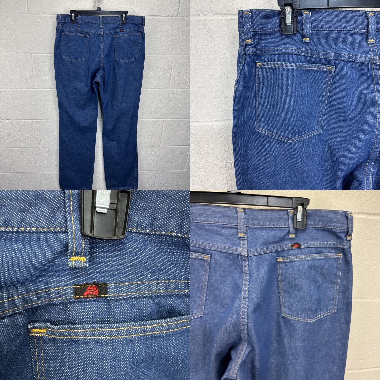 Vintage VINTAGE Red Cap Jeans Jeans Mens 38 Blue Straight 36 Inseam 80s USA Made Wide Leg Denim Pants Man Blue 5-Pocket Cowboy Vintage 80s Mens Size US 38 / EU 54 - 8 Thumbnail