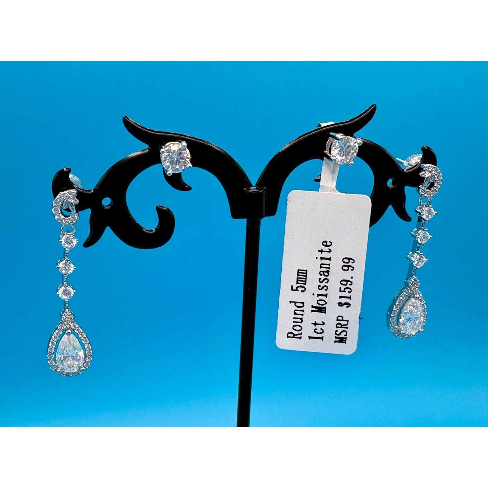 Jewelry New Moissanite Earring Duo - PT950 Platinum & 925 Sterling Size ONE SIZE - 4 Thumbnail