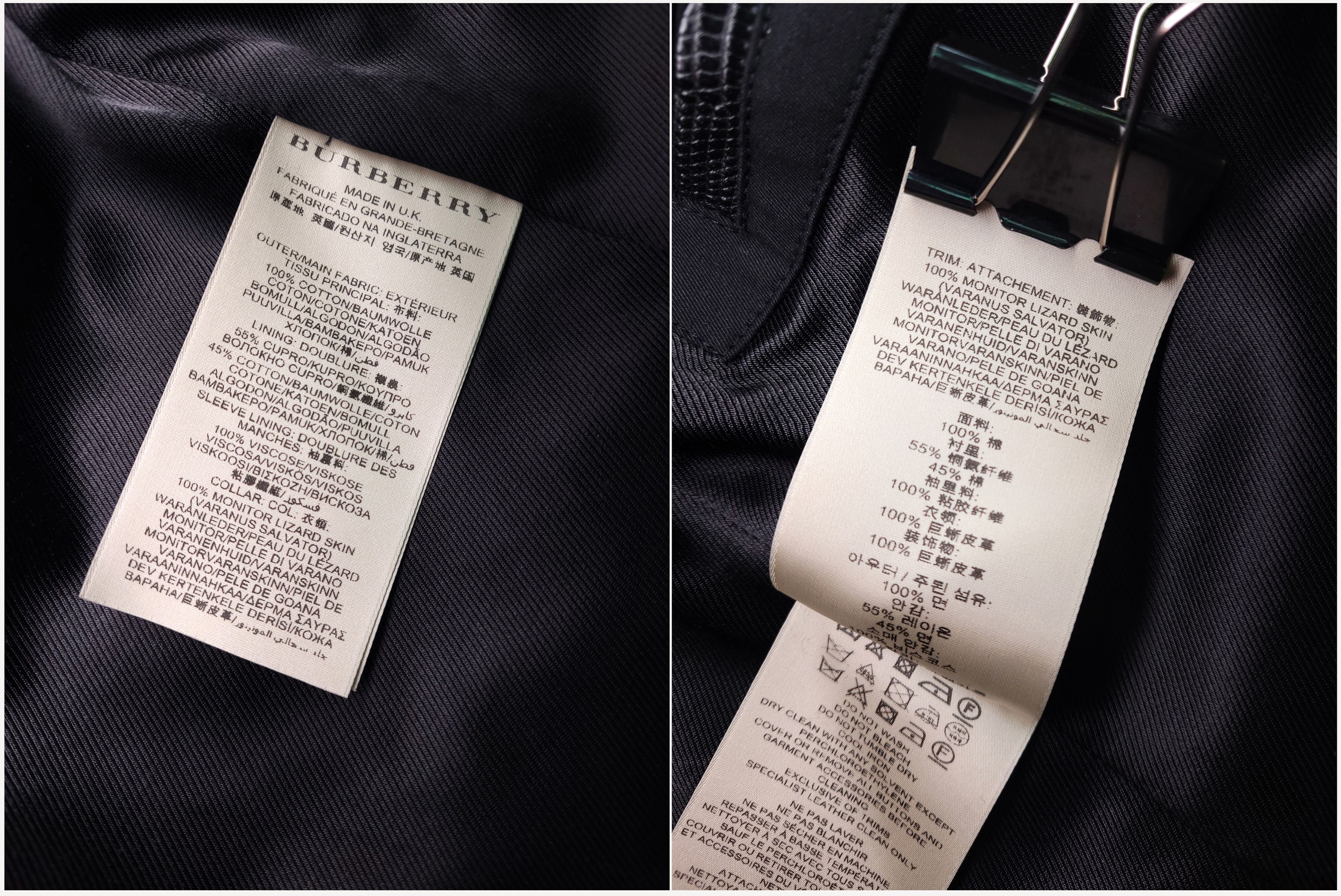 Burberry BURBERRY _ ENGLAND _ BRITTON _ LIZARD SKIN COLLAR _ TRENCH Size US L / EU 52-54 / 3 - 9 Thumbnail