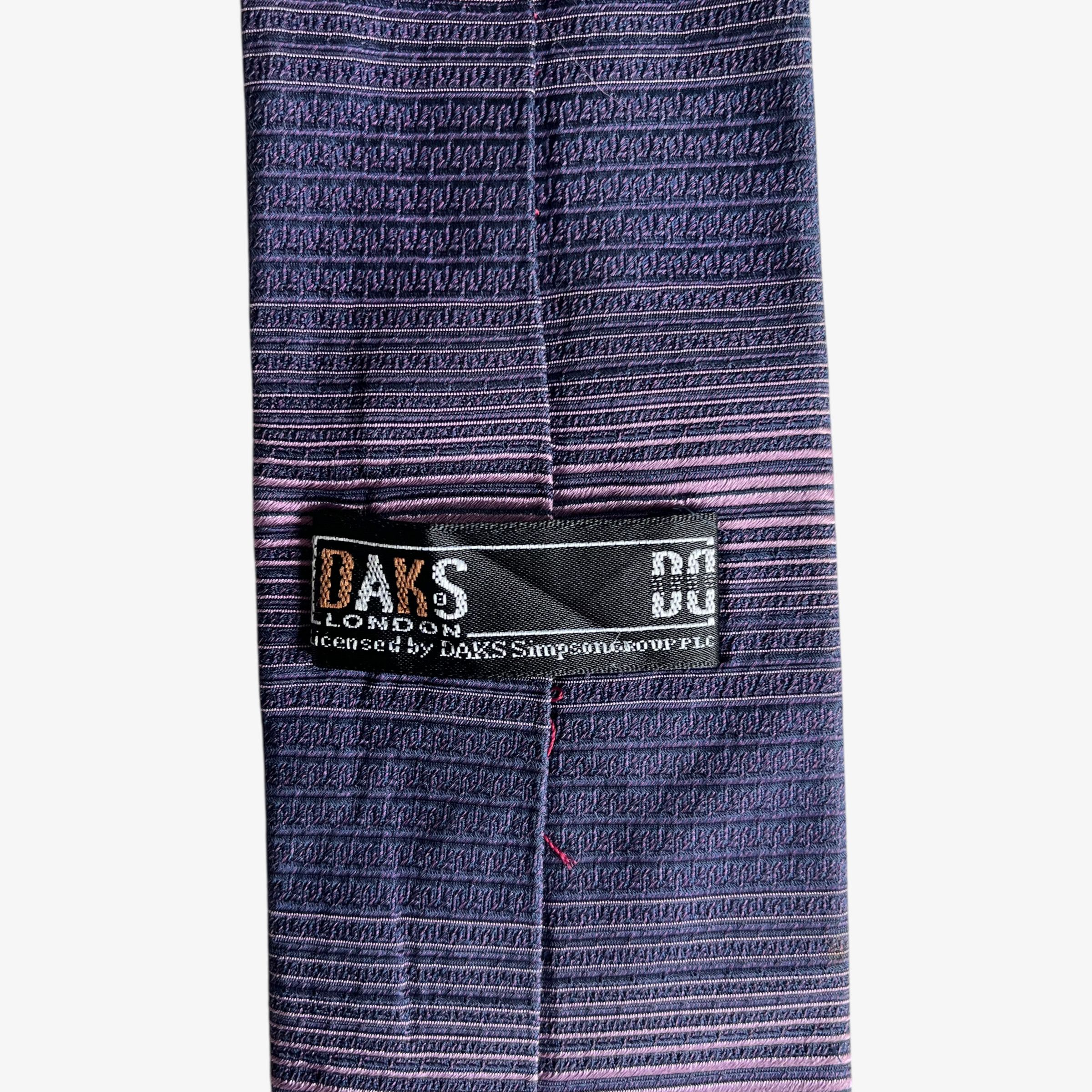 DAKS Vintage 80s Daks Purple Striped Silk Tie Size ONE SIZE - 2 Thumbnail