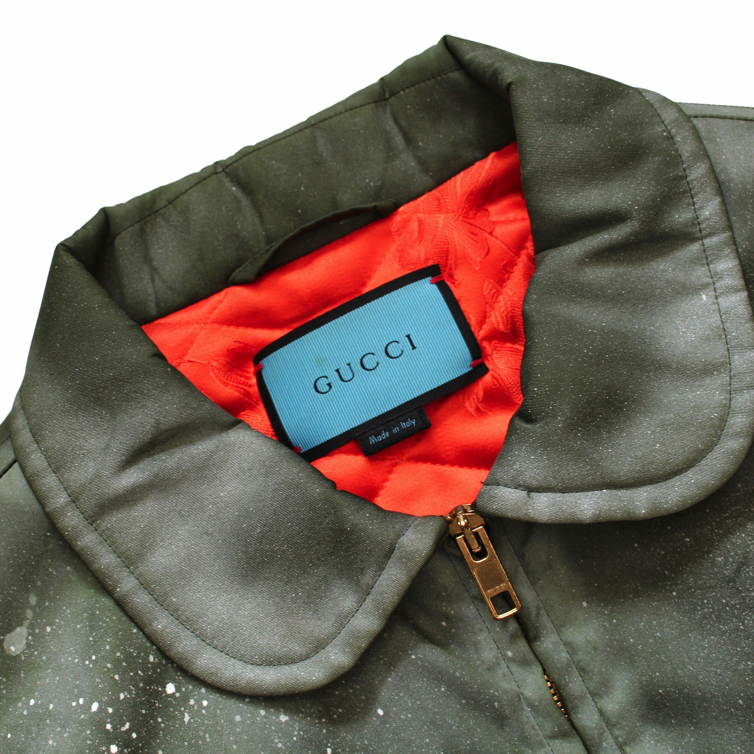 Gucci Ghost GG Hand Painted Bomber Jacket