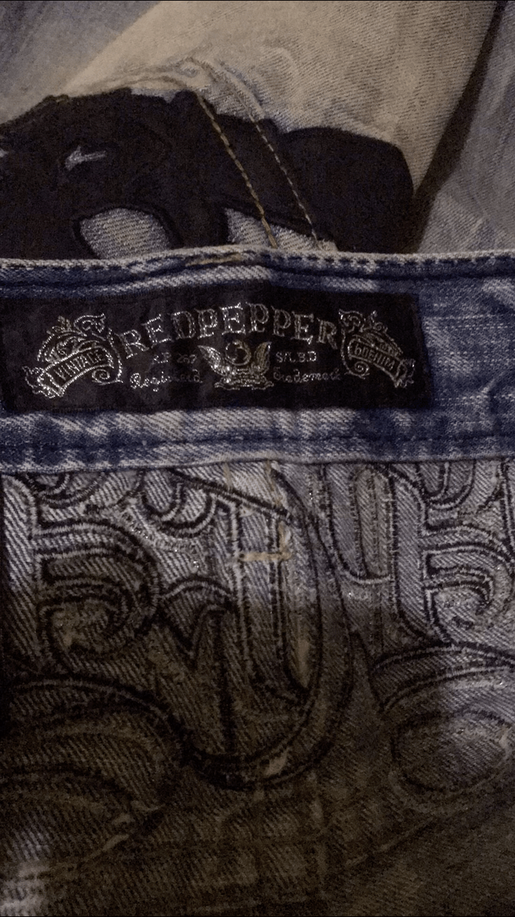 If Six Was Nine × Japanese Brand Red Pepper Rusty Mud Distressed Denim Pants Size US 32 / EU 48 - 3 Thumbnail