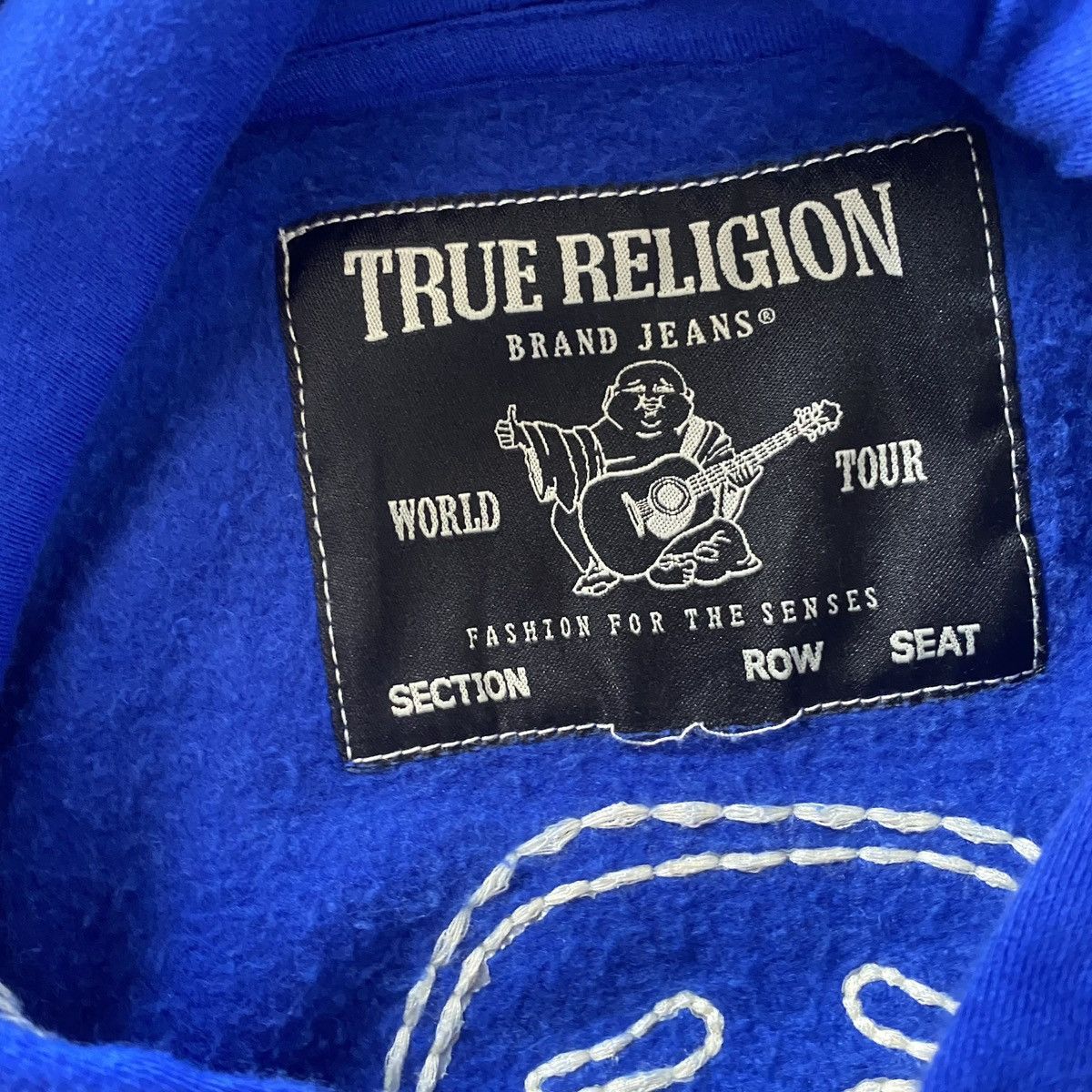 True Religion True Religion blue hoodie white stitching buddha logo back Size US XXL / EU 58 / 5 - 5 Thumbnail