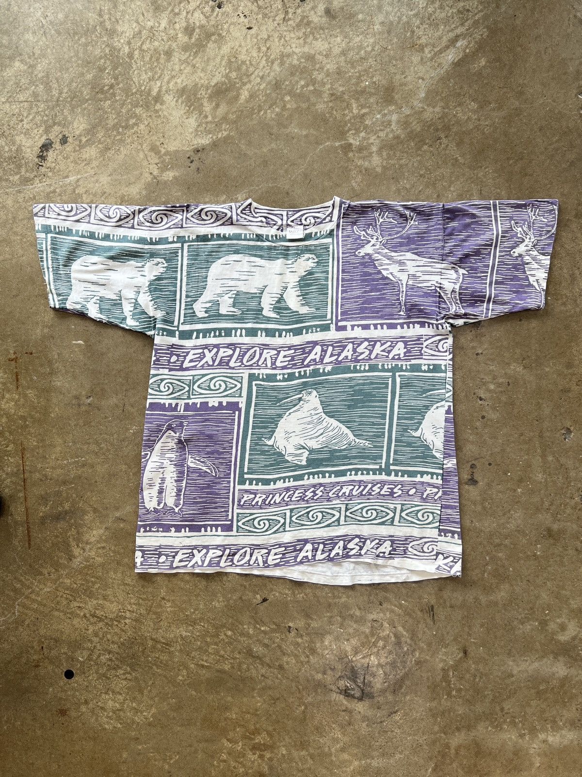 Vintage Vintage 90s Explore AOP Alaska Nature Single Stitch Tee XL Size US XL / EU 56 / 4 - 2 Thumbnail