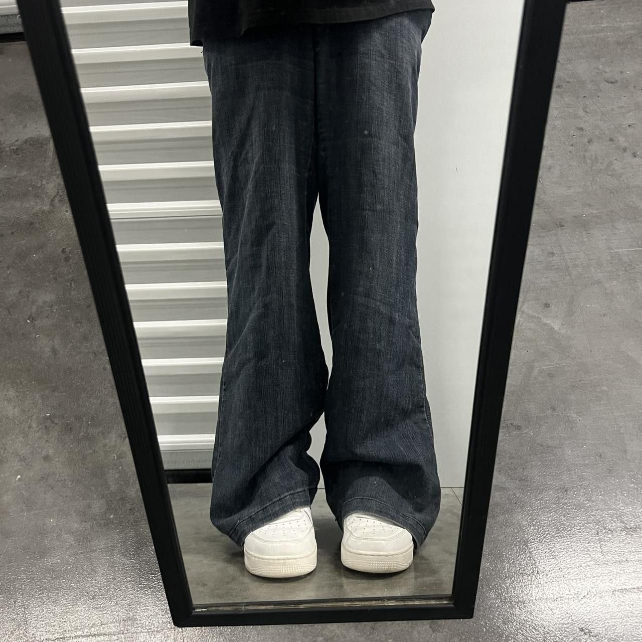 Japanese Brand × Vintage Vintage Y2K/2000s Baggy WideLeg Dark Wash Denim Jeans! Size US 34 / EU 50 - 1 Thumbnail