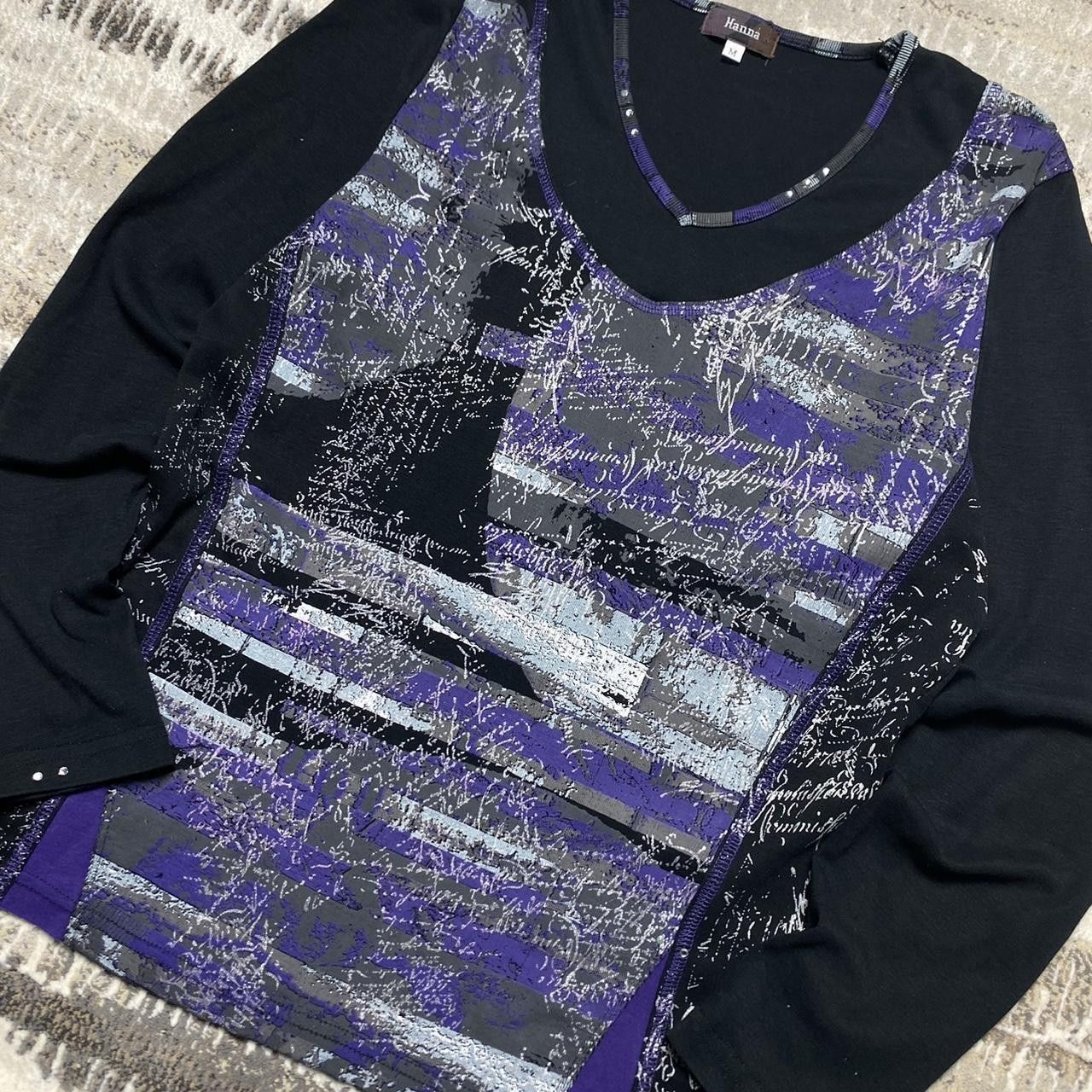Japanese Brand 00s Graphic Longsleeve Tee Black/Purple M Size US M / EU 48-50 / 2 - 2 Thumbnail