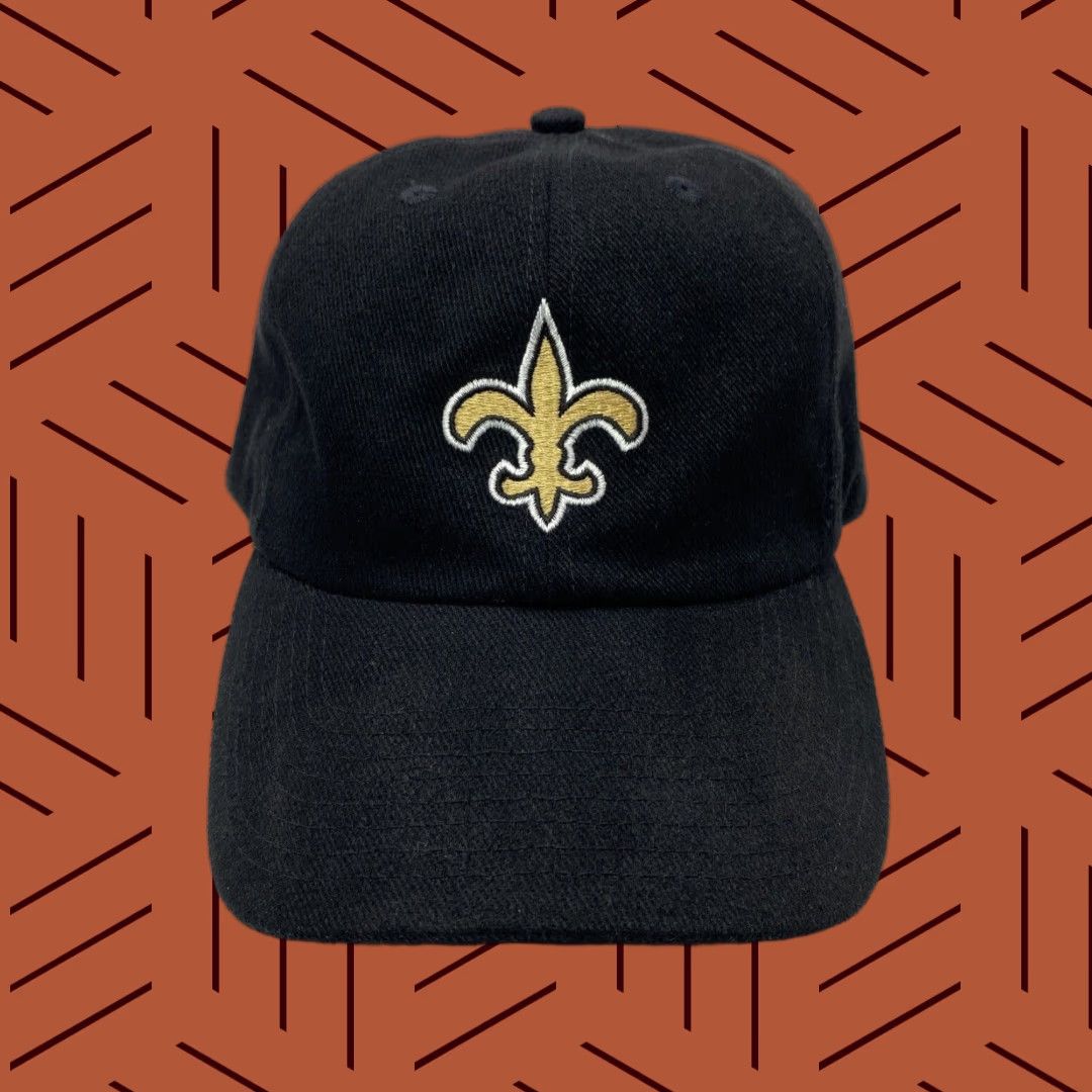 Logo Athletic VINTAGE 90s Logo Athletic NFL New Orleans Saints Adjustable Baseball Cap Black Twill Retro Mens Size ONE SIZE - 1 Thumbnail