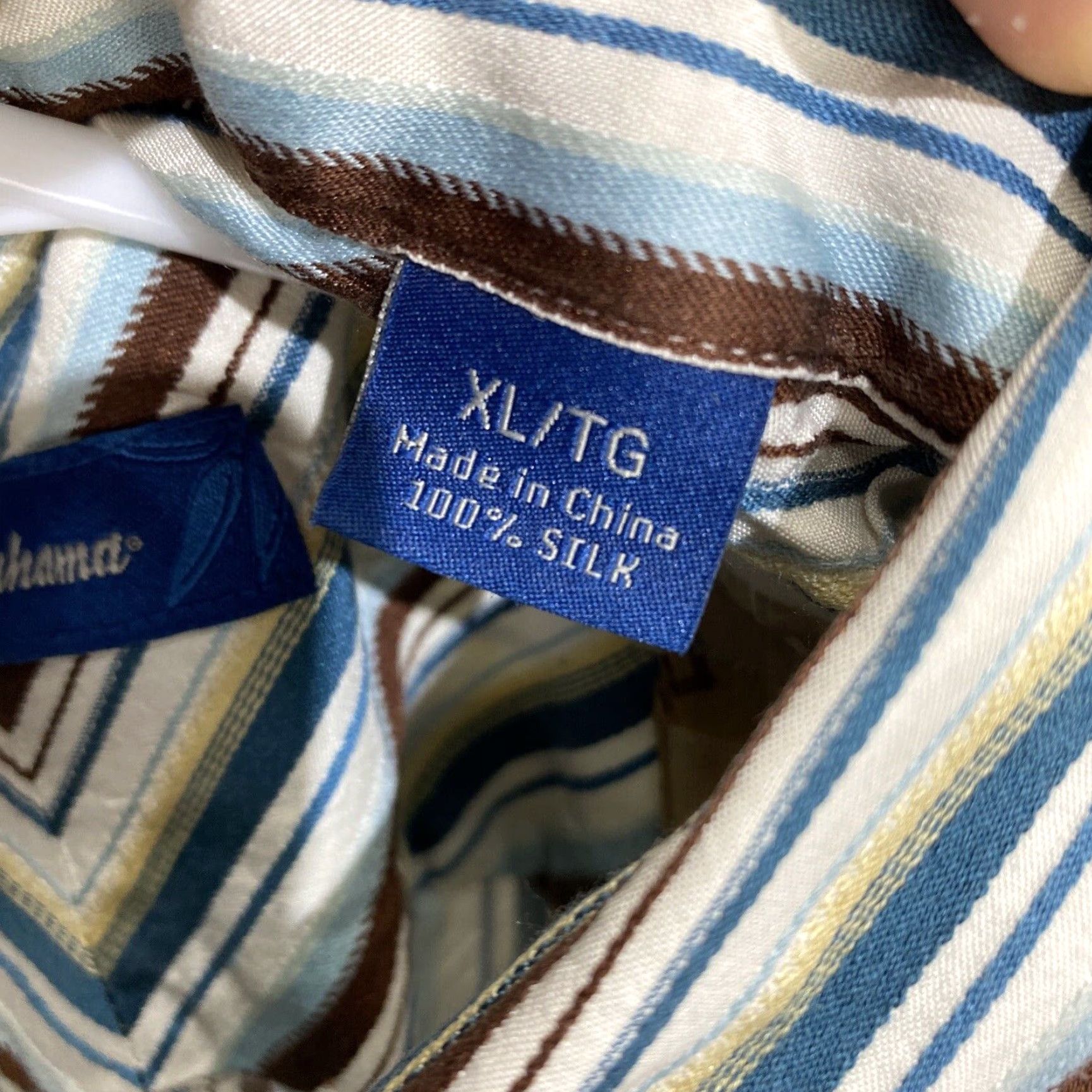 Tommy Bahama Tommy Bahama Striped Long Sleeve Shirt Silk XL Multicolor Button-Front Embossed Knit Chest Pocket Casual Shirt Men Size US XL / EU 56 / 4 - 3 Thumbnail
