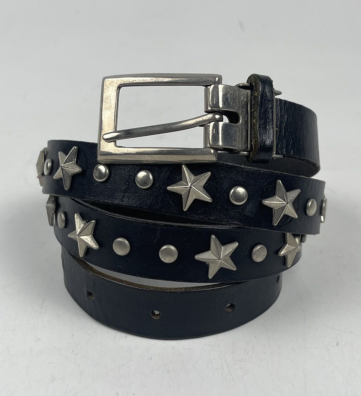 Japanese Brand studded leather belt Size 34 - 1 Thumbnail