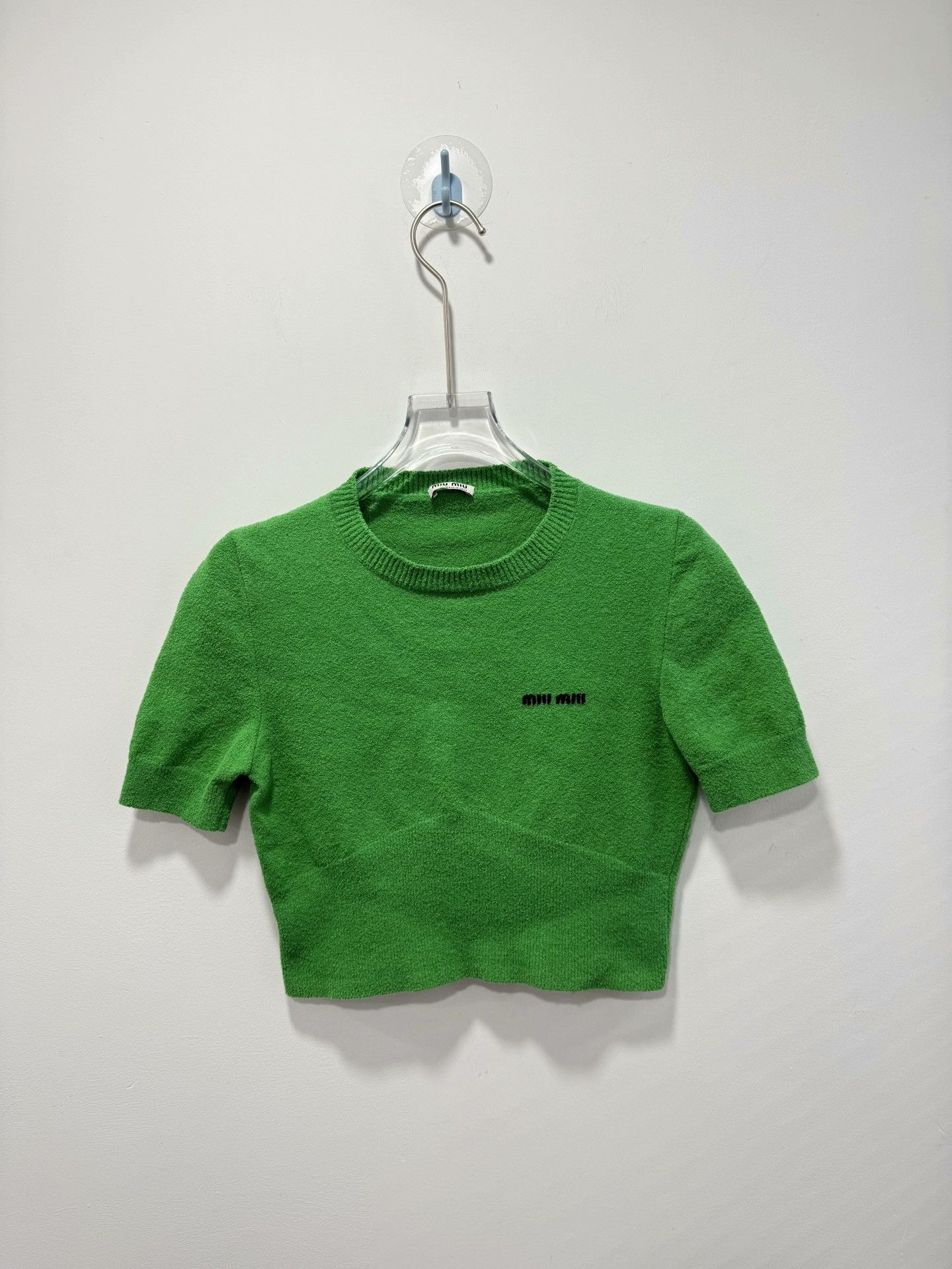 Miu Miu Miu Miu Green Knit Short Sleeve Size M / US 6-8 / IT 42-44 - 1 Thumbnail
