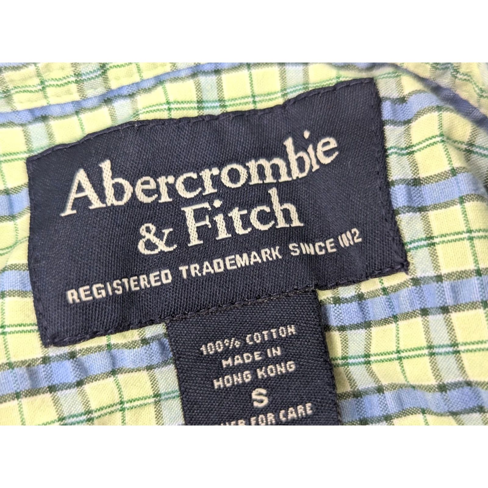 Abercrombie & Fitch Abercrombie & Fitch Button-Up Shirt Mens M Green Blue Plaid Seersucker Short Sleeve Casual Vintage: No Size US M / EU 48-50 / 2 - 3 Thumbnail
