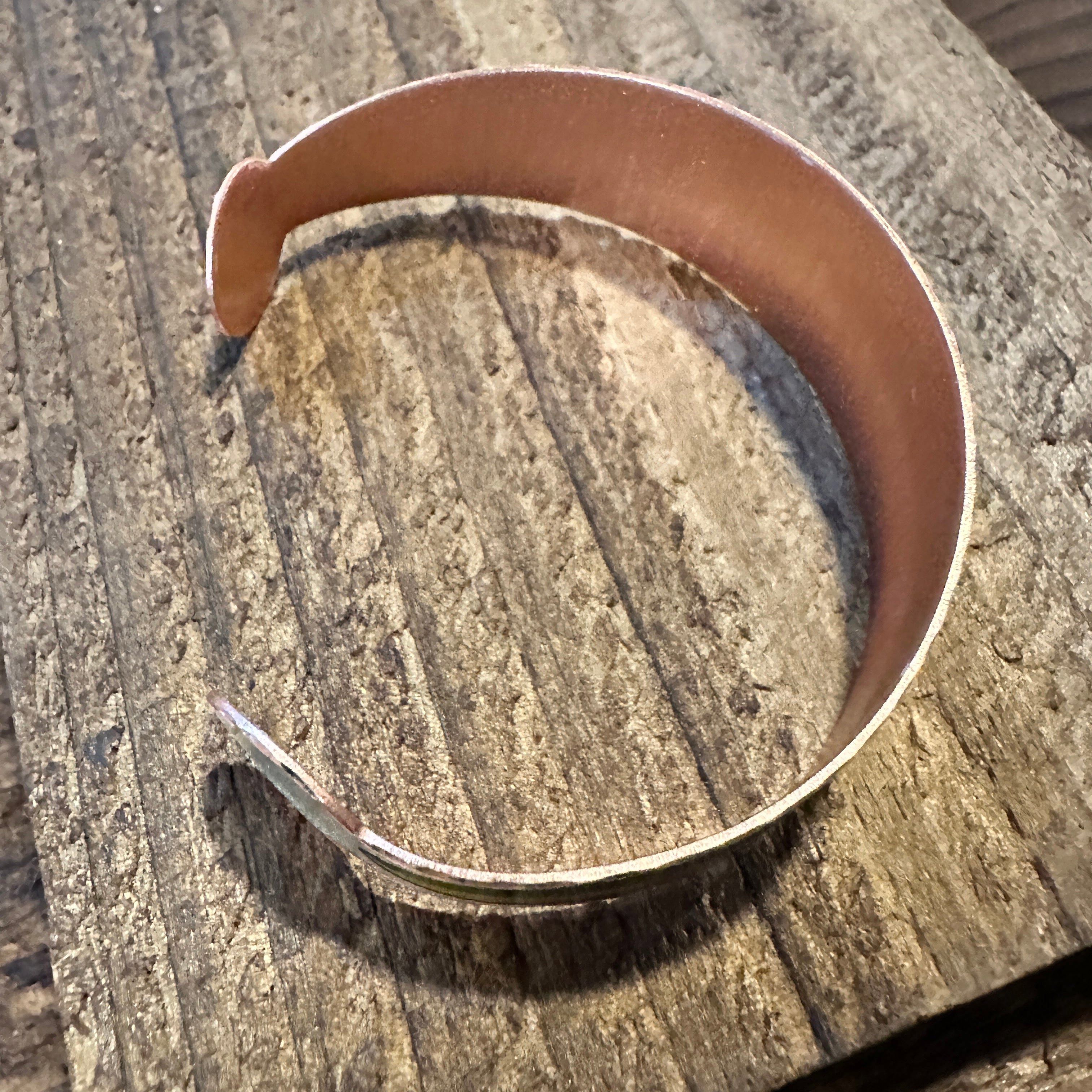 Other Handmade Boho Copper Wide Cuff Bracelet, Diamond Cut Rainbow Size ONE SIZE - 7 Thumbnail