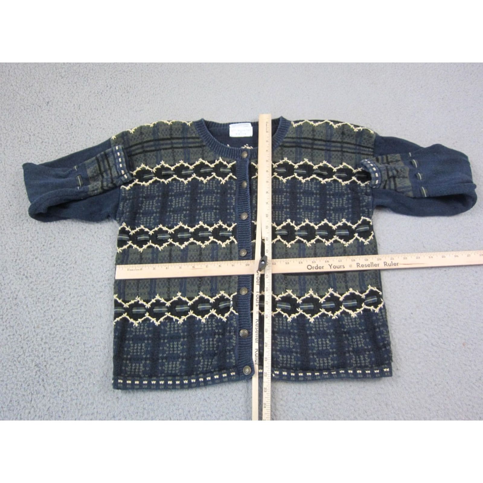 Vintage VINTAGE Christopher & Banks Cardigan Sweater Womens Large Blue Embroidered 90s Size L / US 10 / IT 46 - 4 Thumbnail