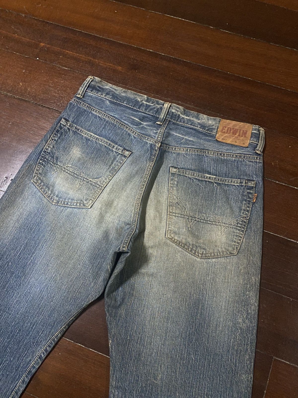 Edwin VINTAGE EDWIN 505z BAGGY SELVEDGE DENIM JEANS slubby faded Size US 37 - 16 Thumbnail