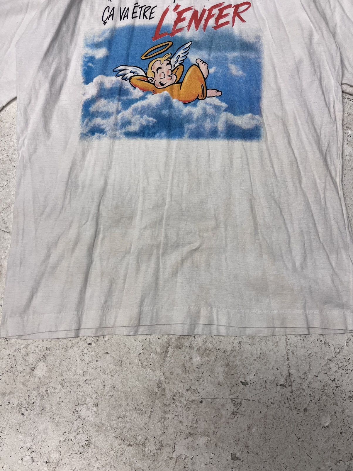 Vintage Vintage white single stitch joke tee Size US XXL / EU 58 / 5 - 4 Thumbnail