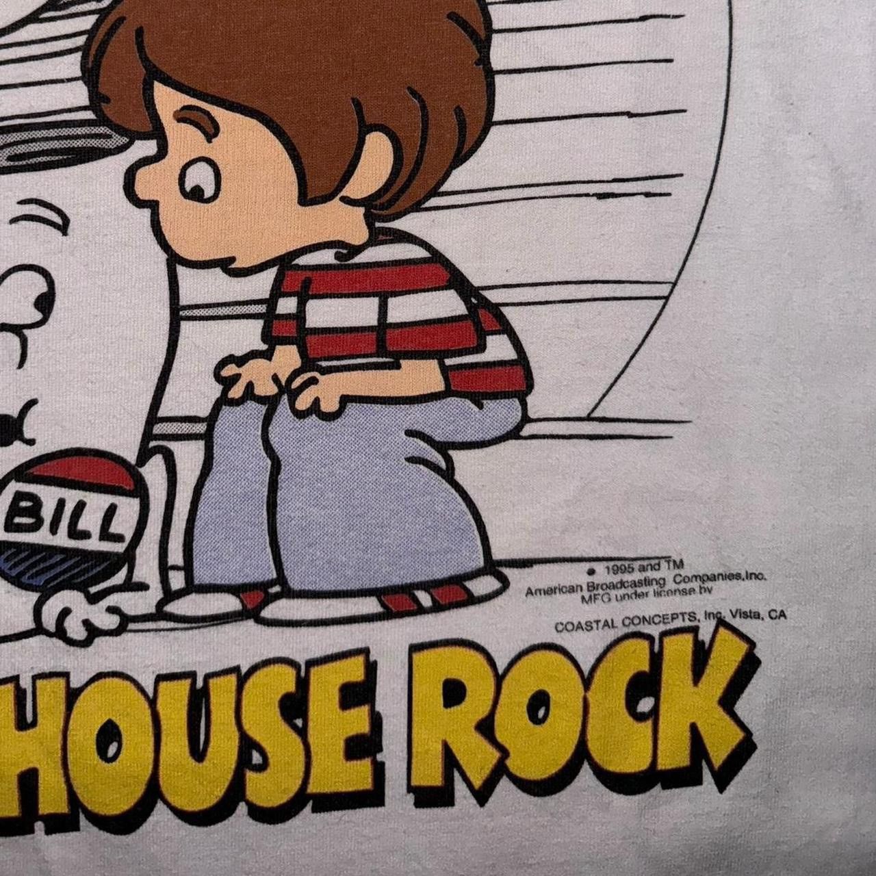Vintage 1995 Schoolhouse Rock Kids TV Graphic Tee Size US XL / EU 56 / 4 - 6 Thumbnail
