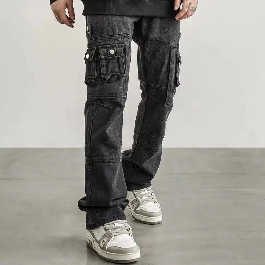 Japanese Brand Retro straight pocket micro flared jeans Size US 32 / EU 48 - 2 Thumbnail