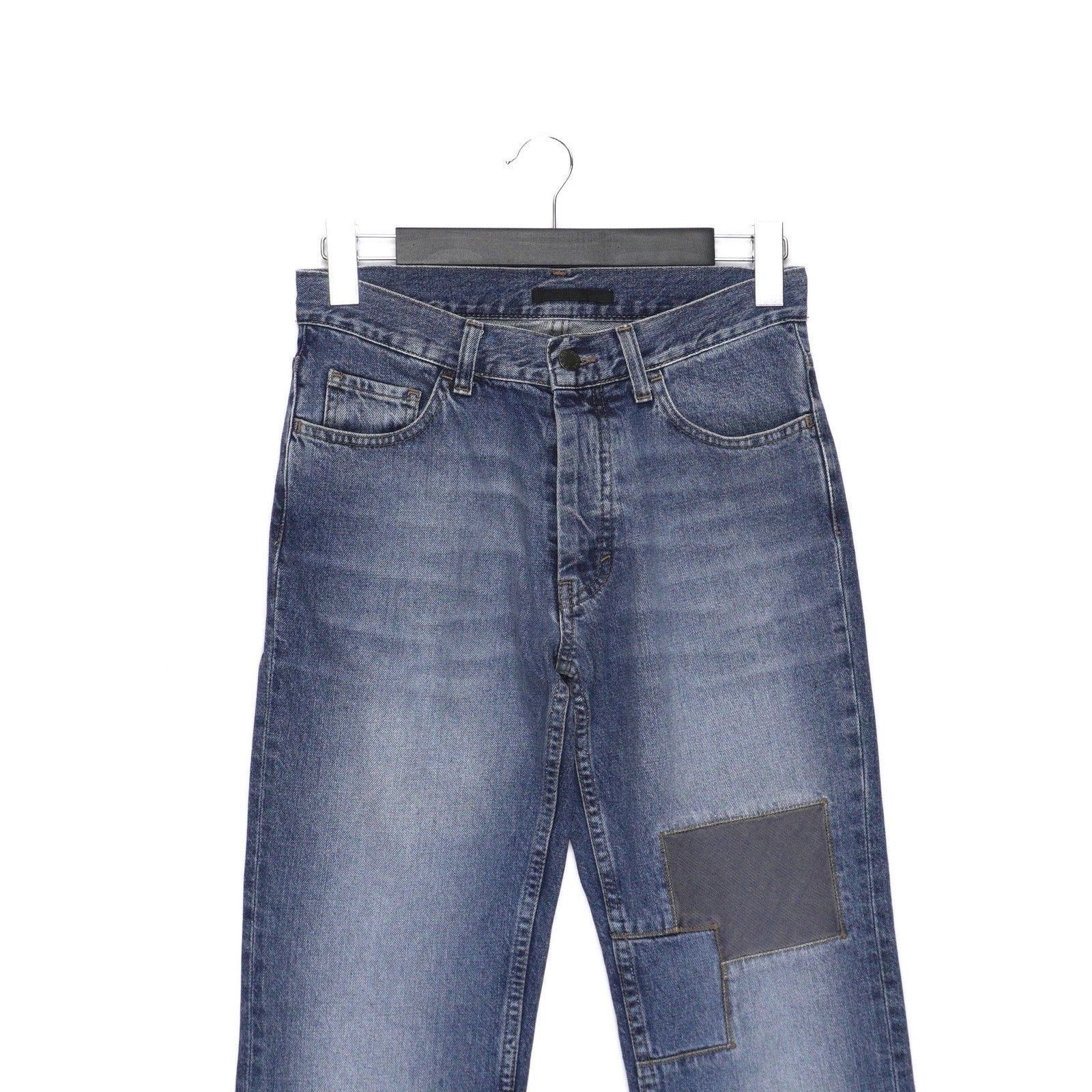 Prada Prada 2000 Linea Rossa Tab Patchwork Indigo Denim Pant Jeans Size US 29 - 2 Thumbnail