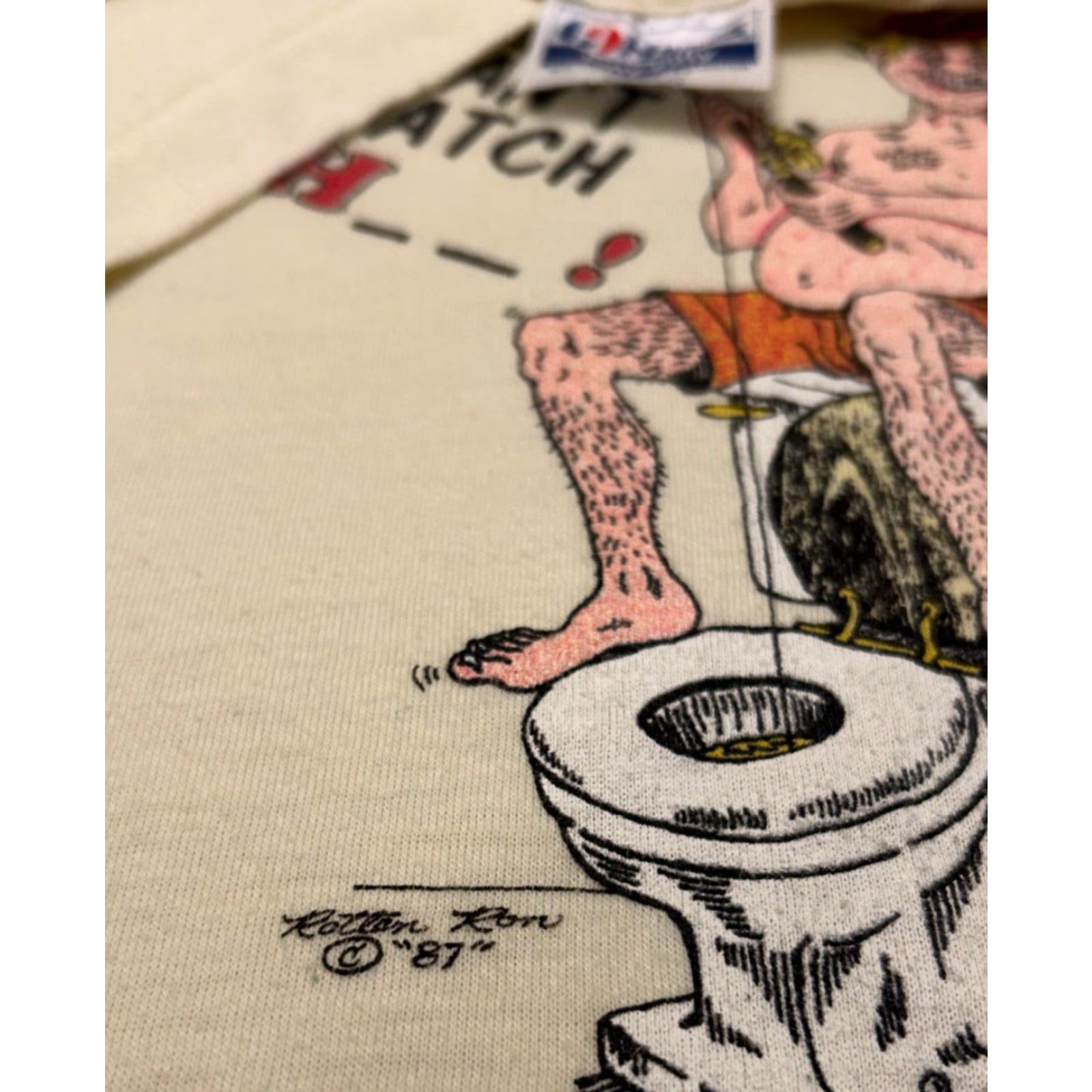 Vintage VINTAGE Fishing Humor Can’t Catch Sh*t Adult Humor 1987 VTG Shirt Mens L Beige T-Shirt 80s 90s USA Cartoon Funny Vintage Shirt Mens L Size US L / EU 52-54 / 3 - 3 Thumbnail