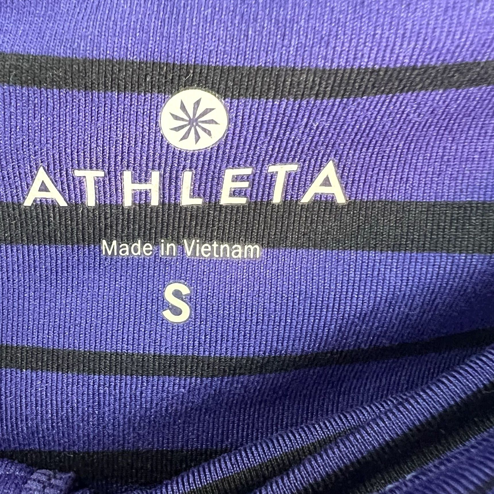 Athleta Athleta Leggings Shirt Womens Small Purple Striped 29in Inseam 27in NYLON/Polyester/Spandex Athleisure Yoga Activewear Size 28" / US 6 / IT 42 - 4 Thumbnail