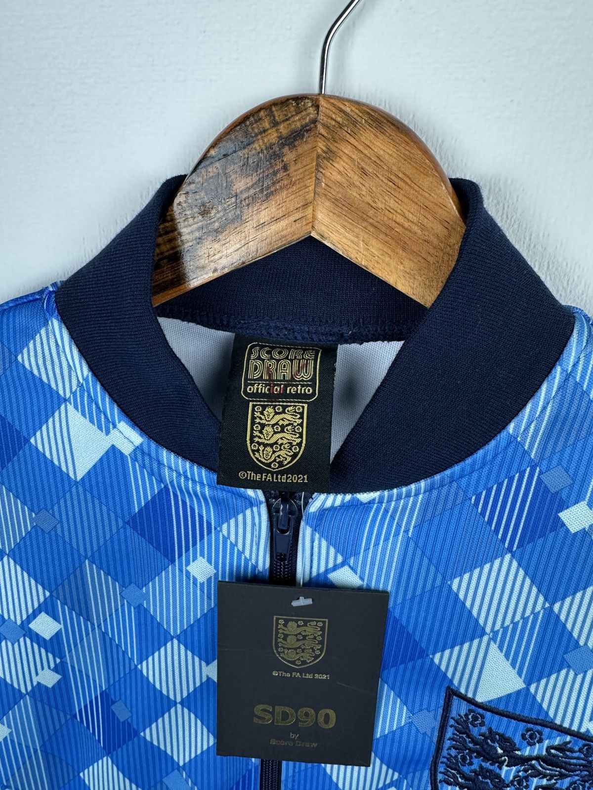 Vintage SCORE DRAW 90 England Retro Track Top Jacket Soccer Size US S / EU 44-46 / 1 - 7 Thumbnail